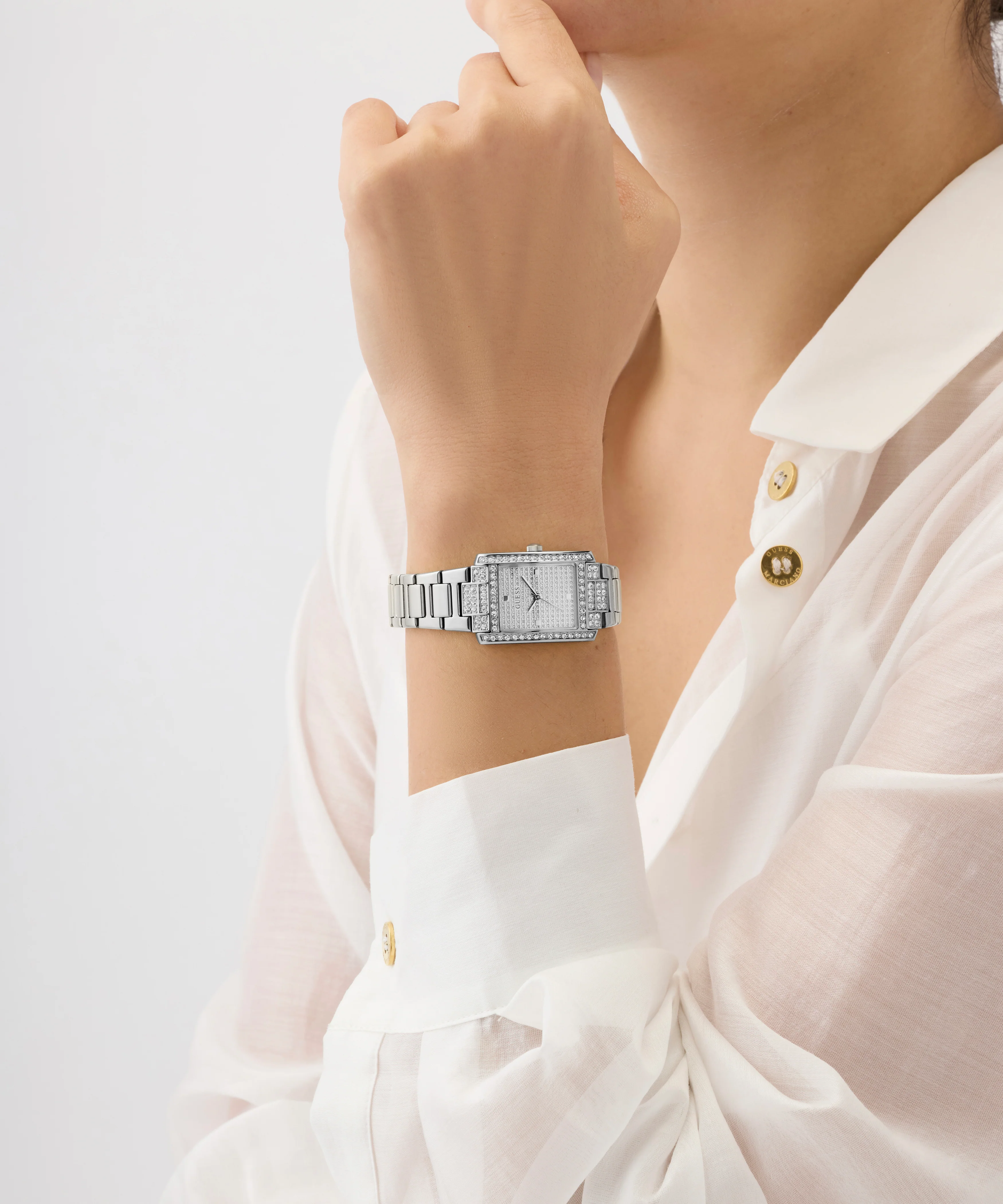 GUESS Ladies Silver Tone Analog Watch - Image 2