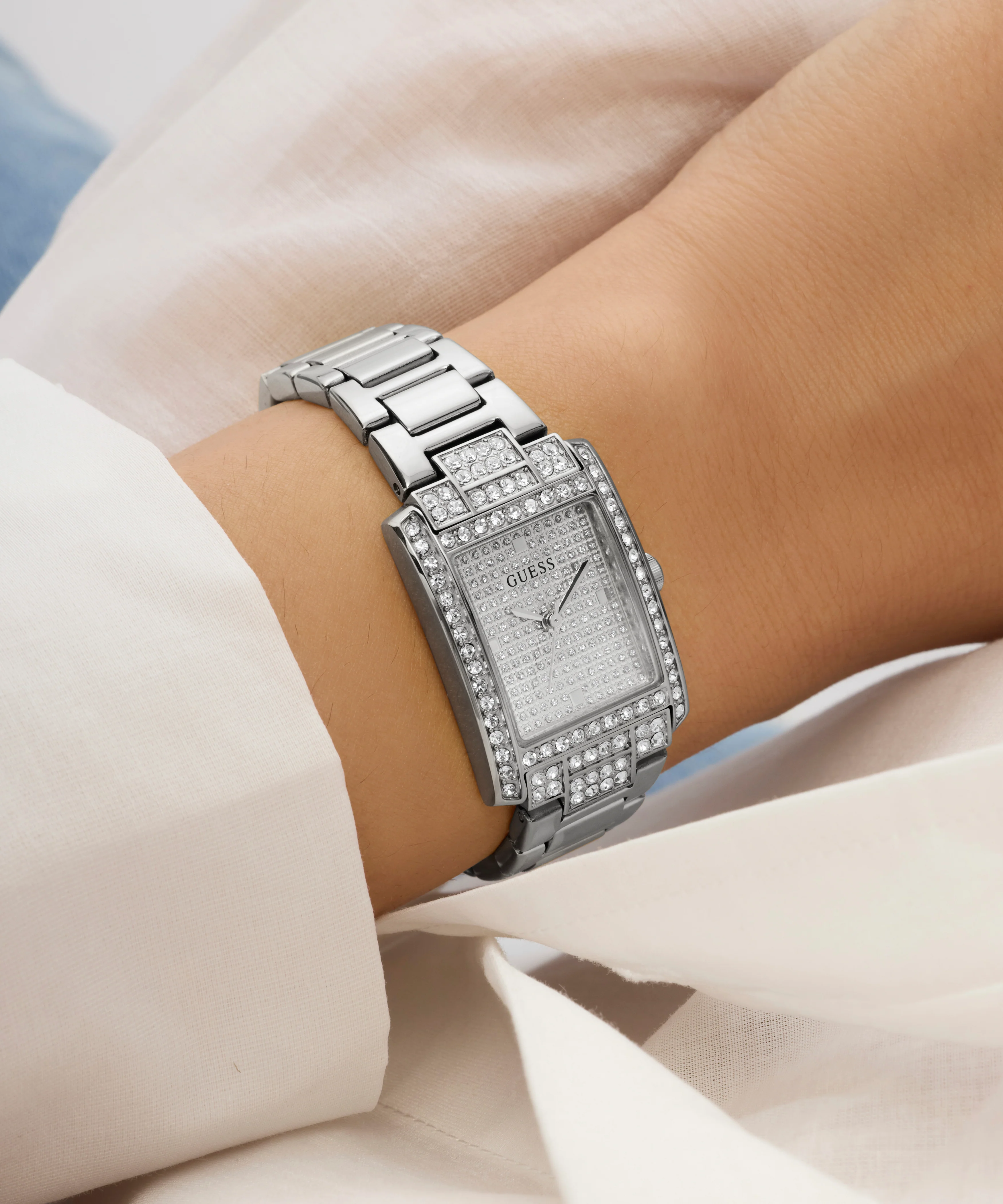 GUESS Ladies Silver Tone Analog Watch - Image 4