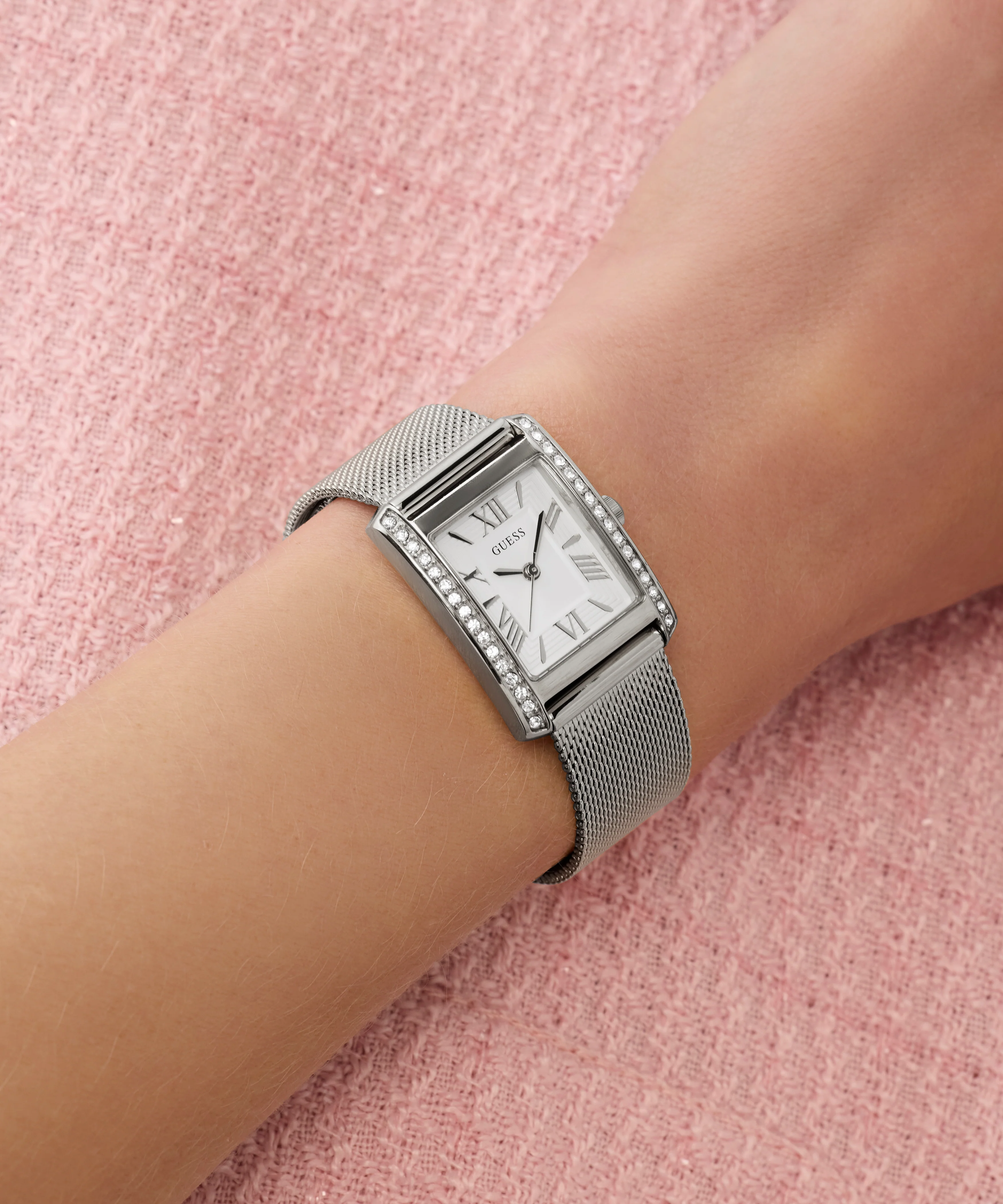 GUESS Ladies Silver Tone Analog Watch - Image 5