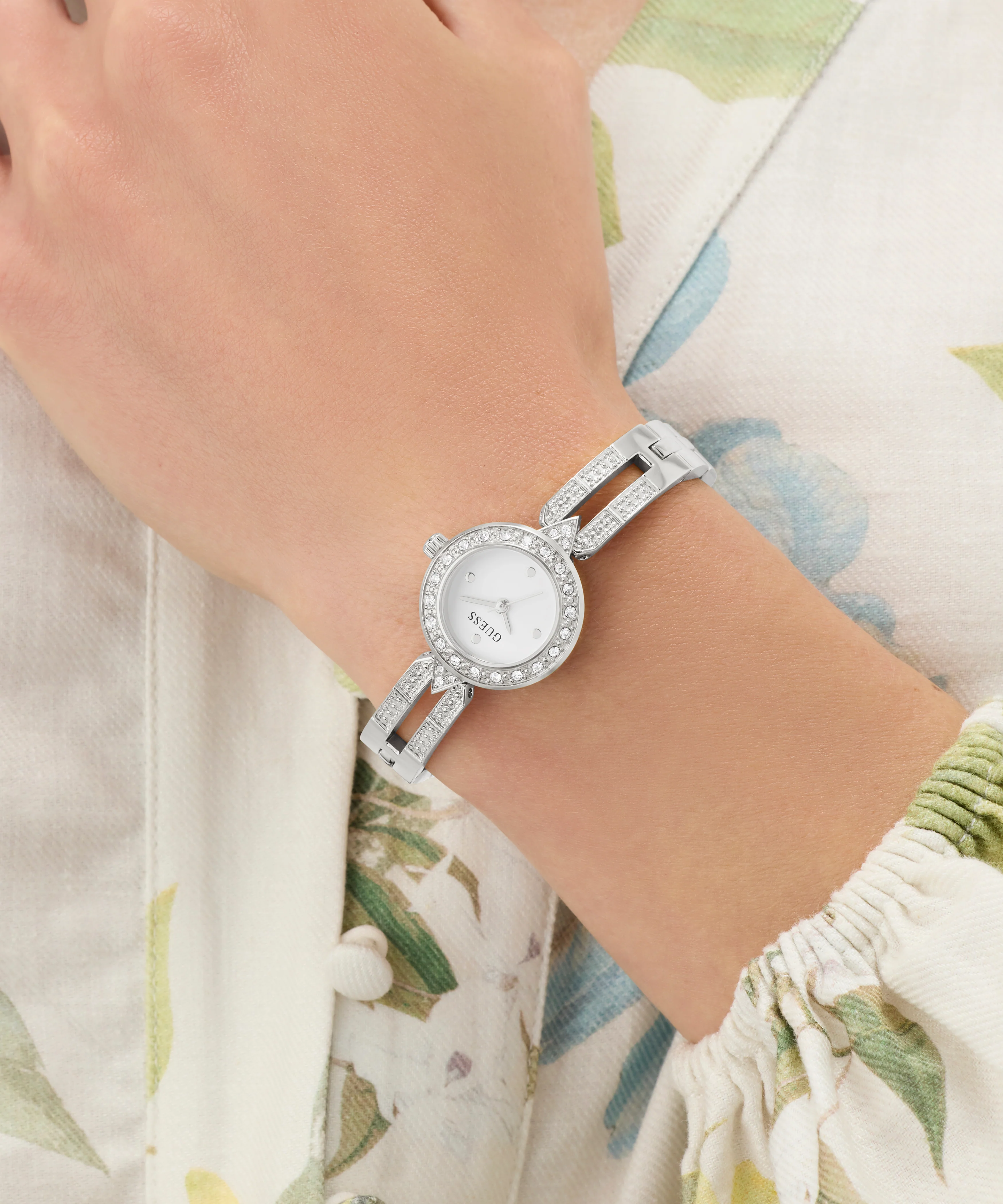 GUESS Ladies Silver Tone Analog Watch - Image 3