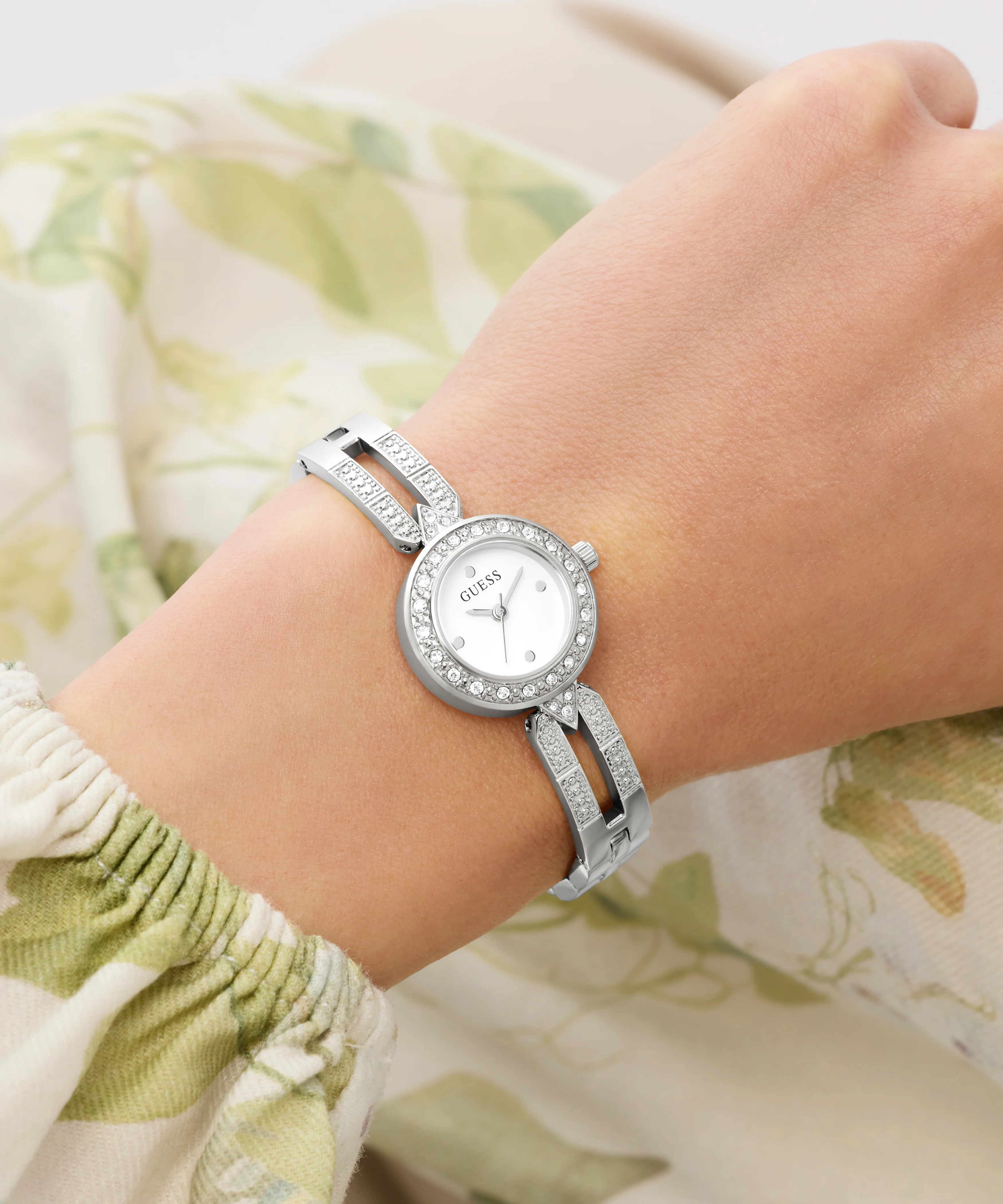 GUESS Ladies Silver Tone Analog Watch - Image 4