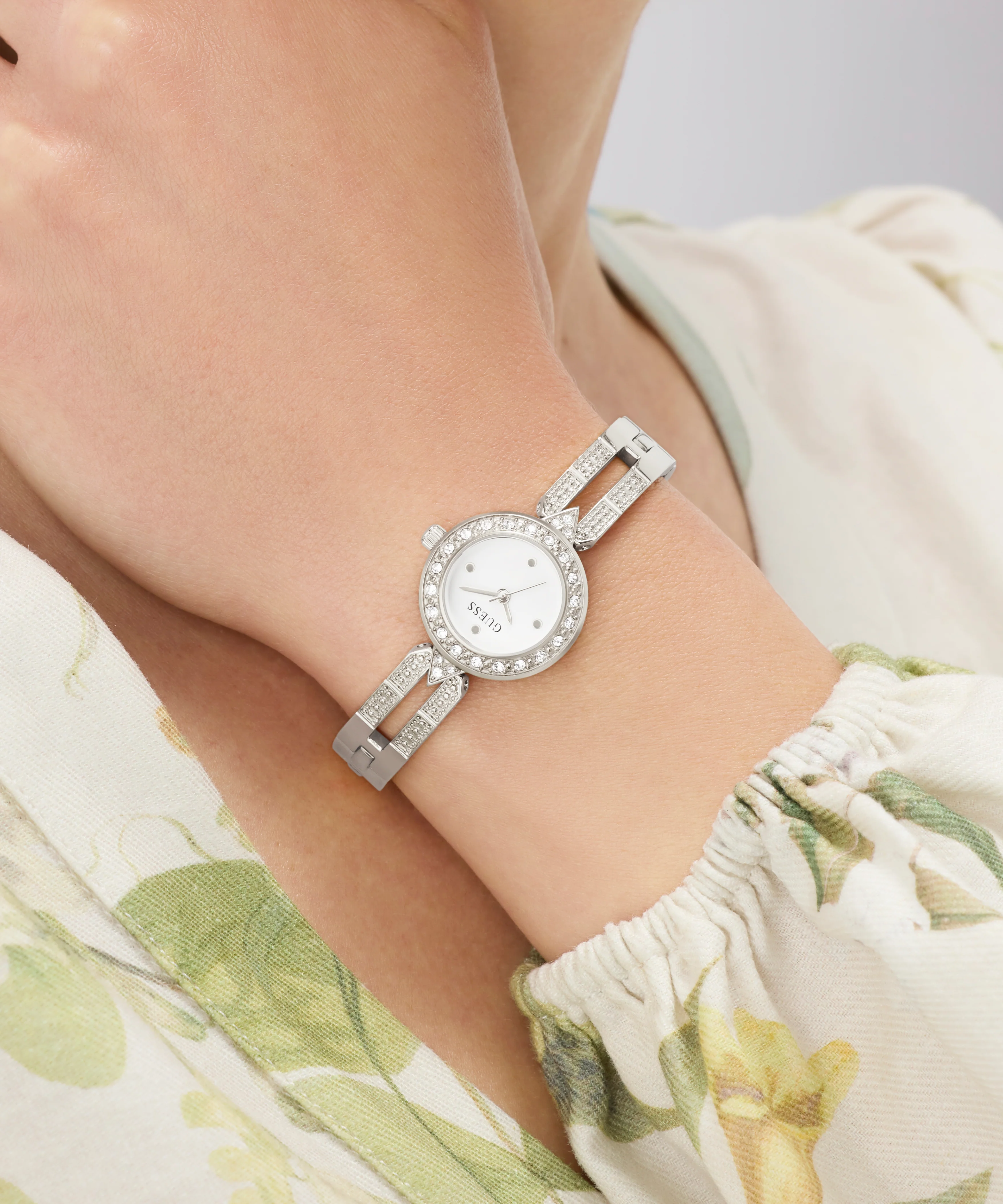 GUESS Ladies Silver Tone Analog Watch - Image 6