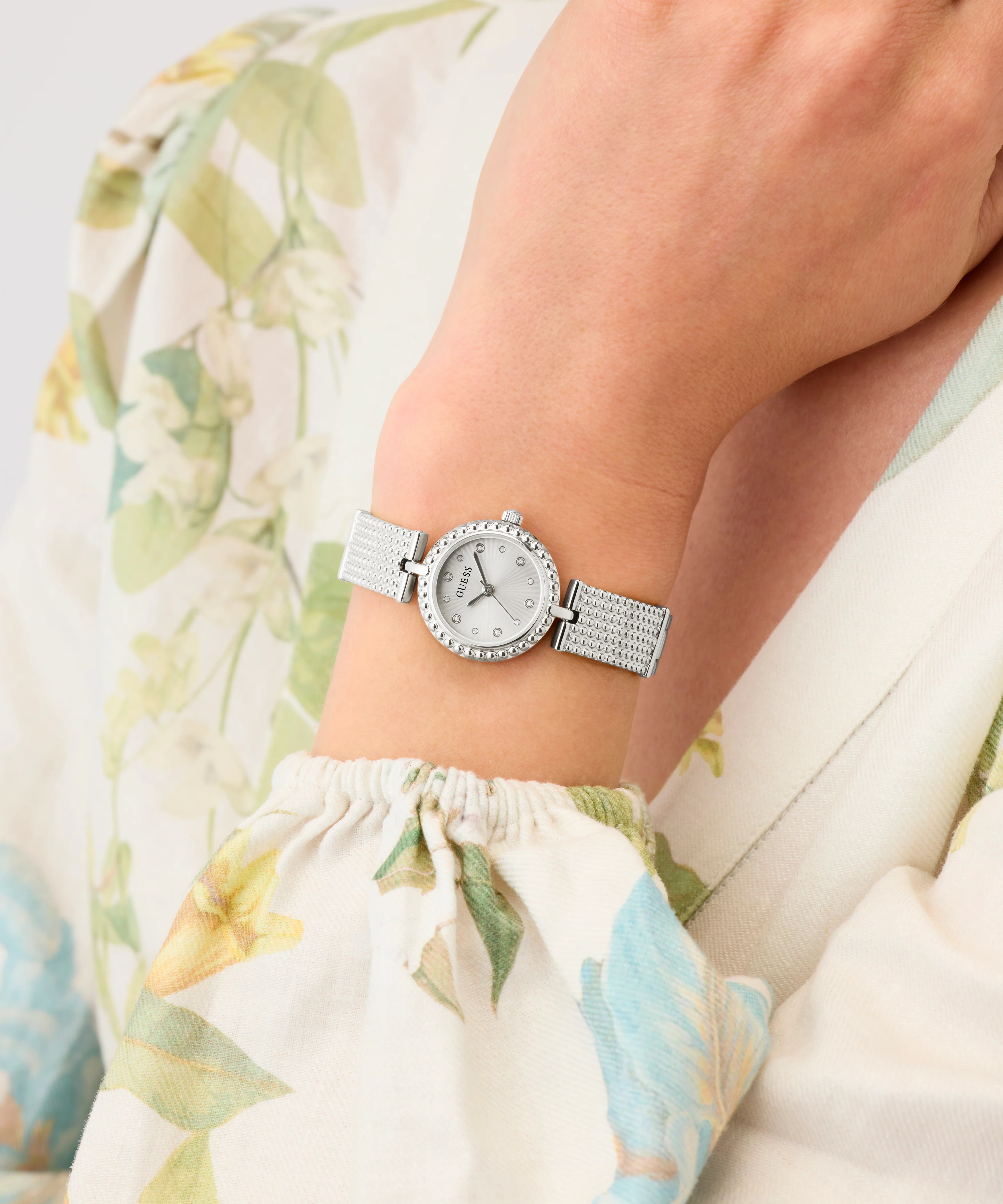 GUESS Ladies Silver Tone Analog Watch - Image 3