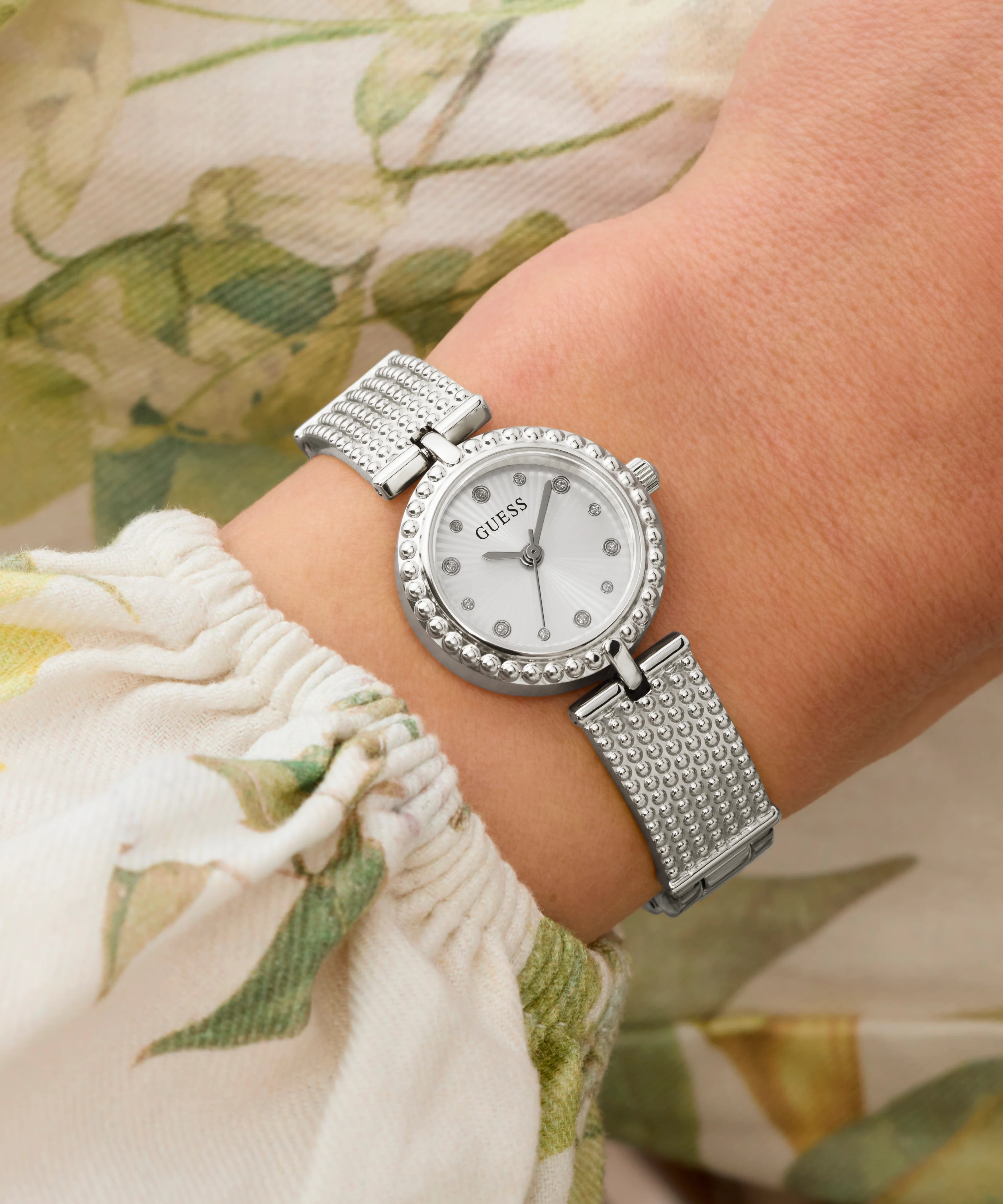 GUESS Ladies Silver Tone Analog Watch - Image 5