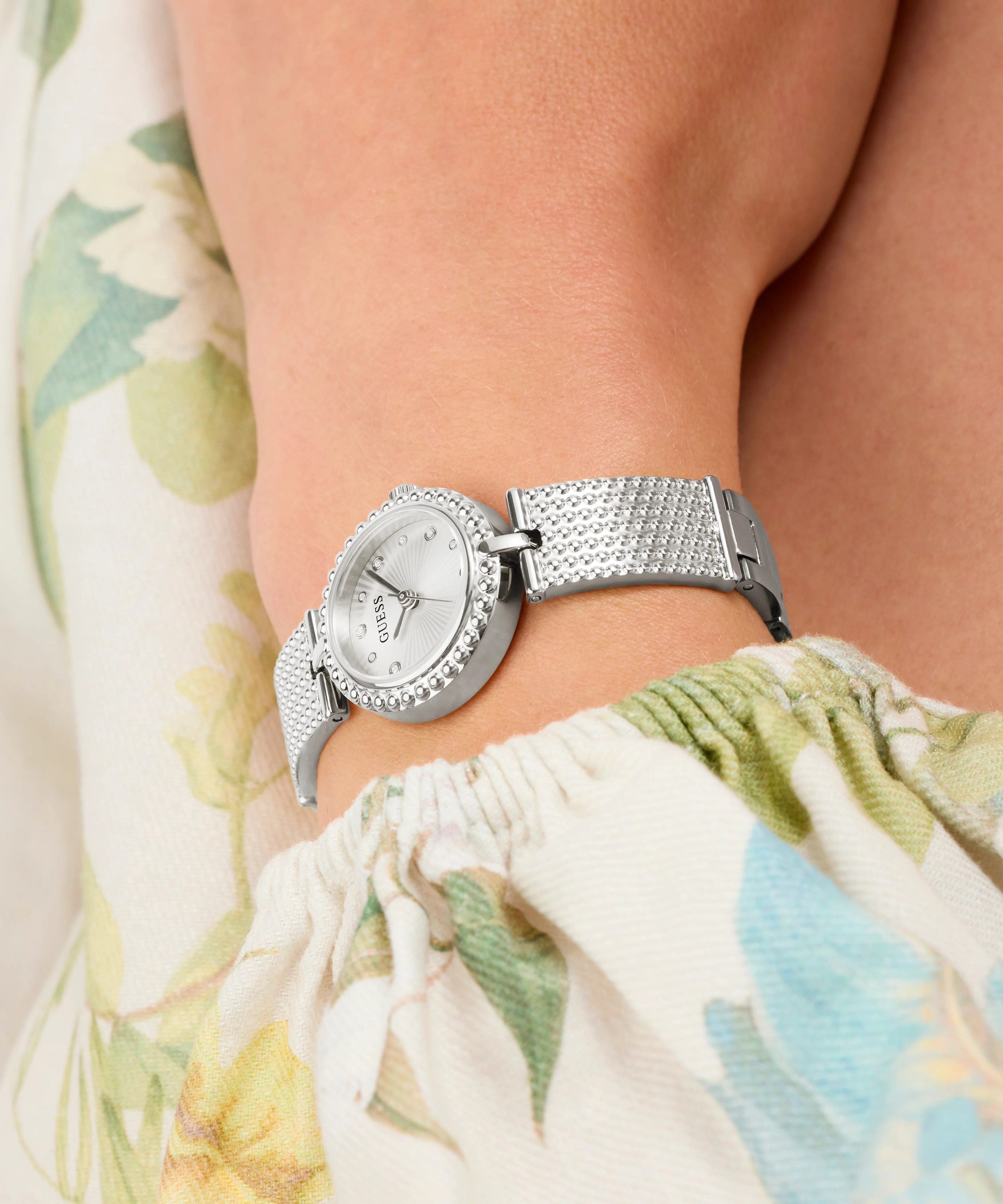 GUESS Ladies Silver Tone Analog Watch - Image 6