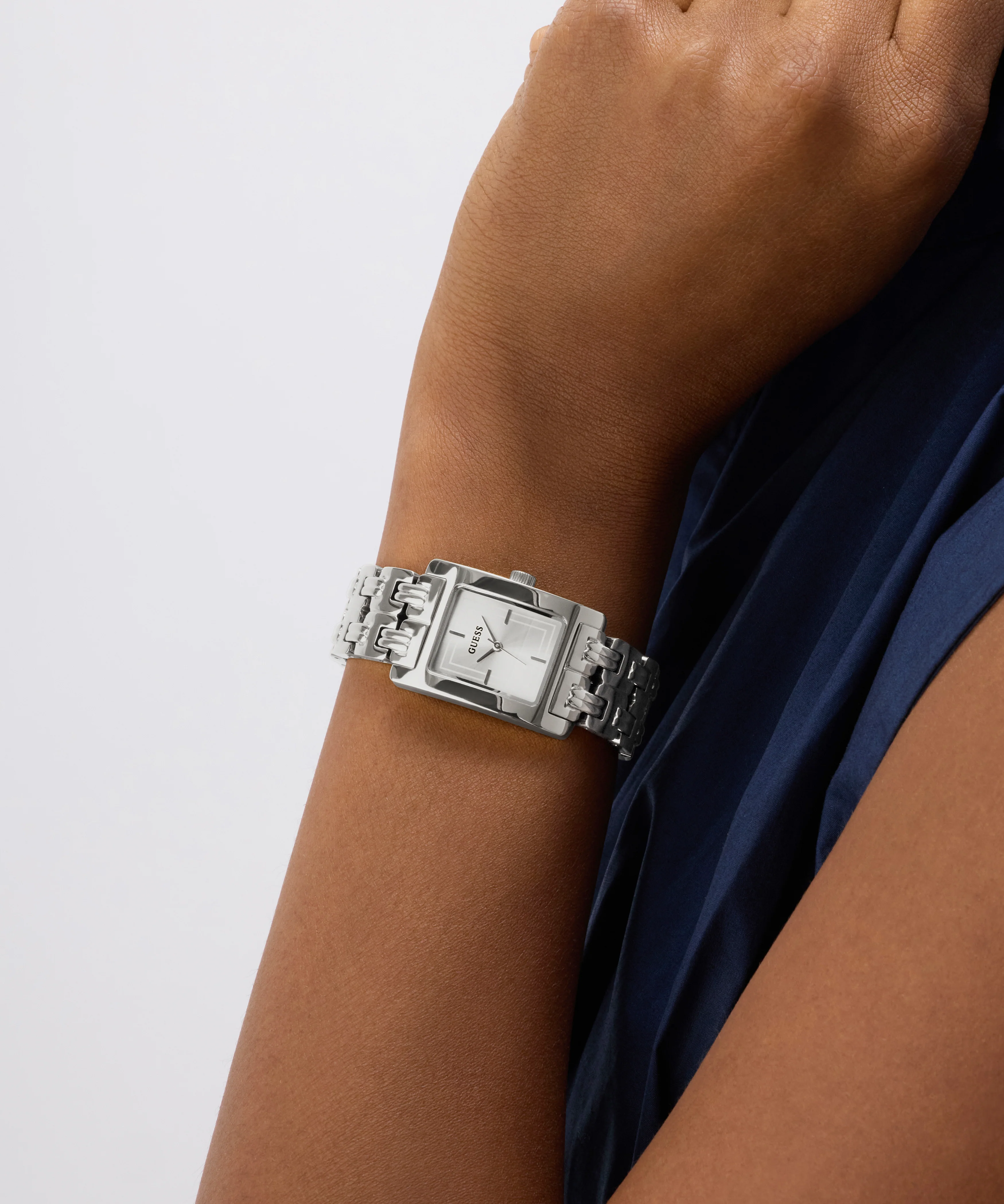 GUESS Ladies Silver Tone Analog Watch - Image 4