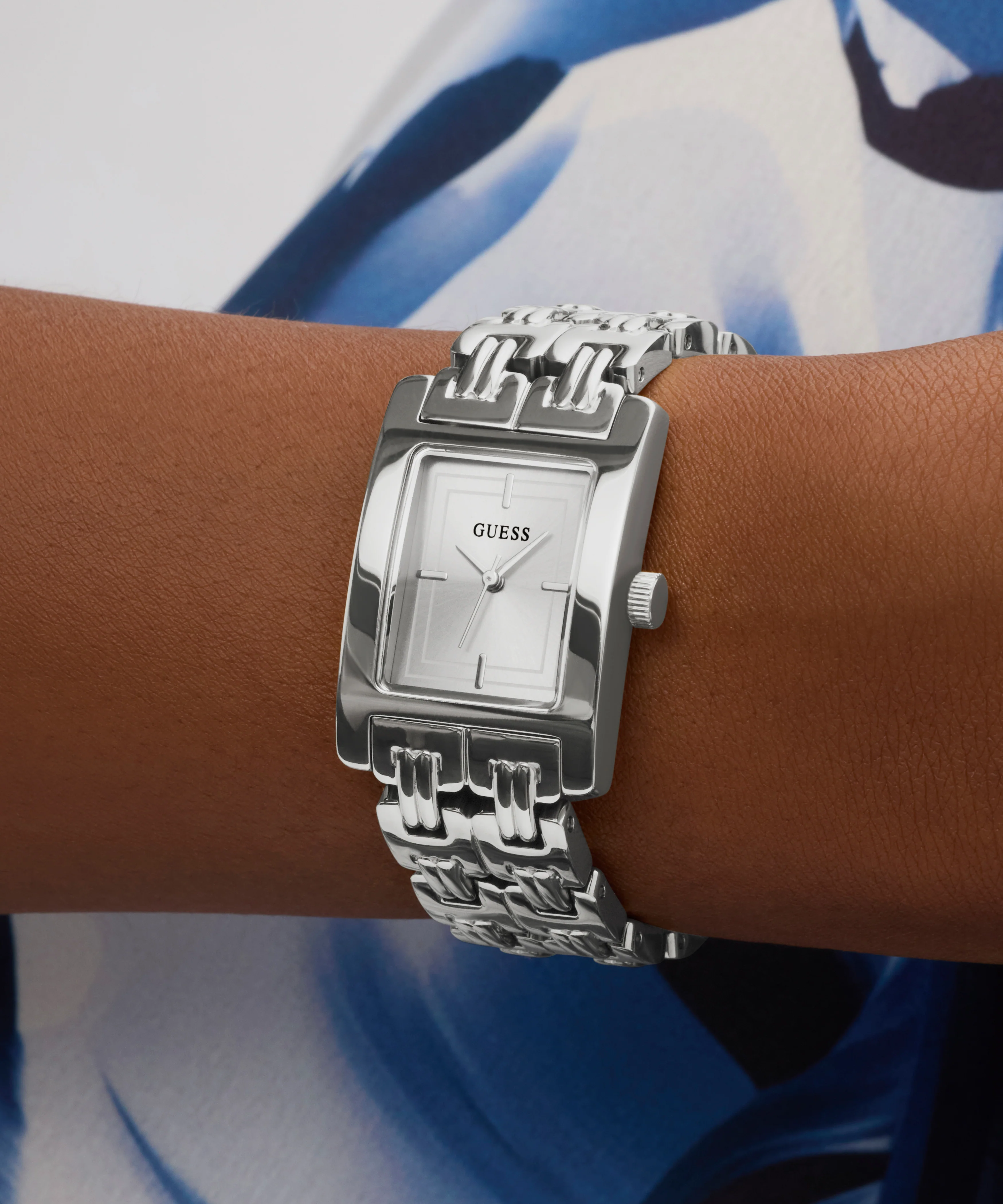 GUESS Ladies Silver Tone Analog Watch - Image 5