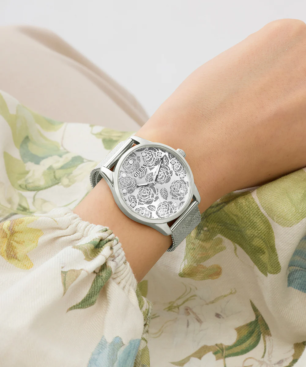 GUESS Ladies Silver Tone Analog Watch - Image 3