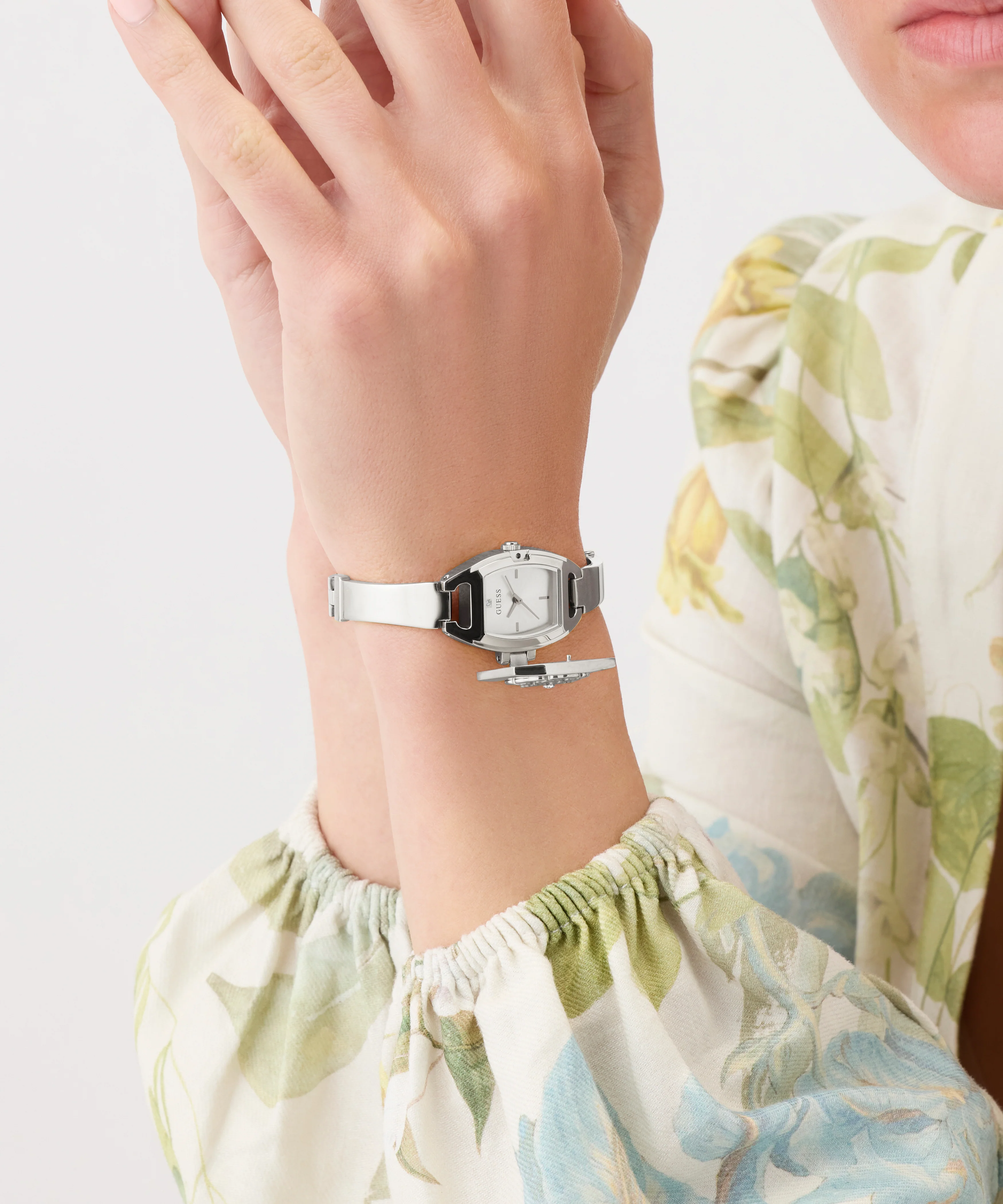 GUESS Ladies Silver Tone Analog Watch - Image 6