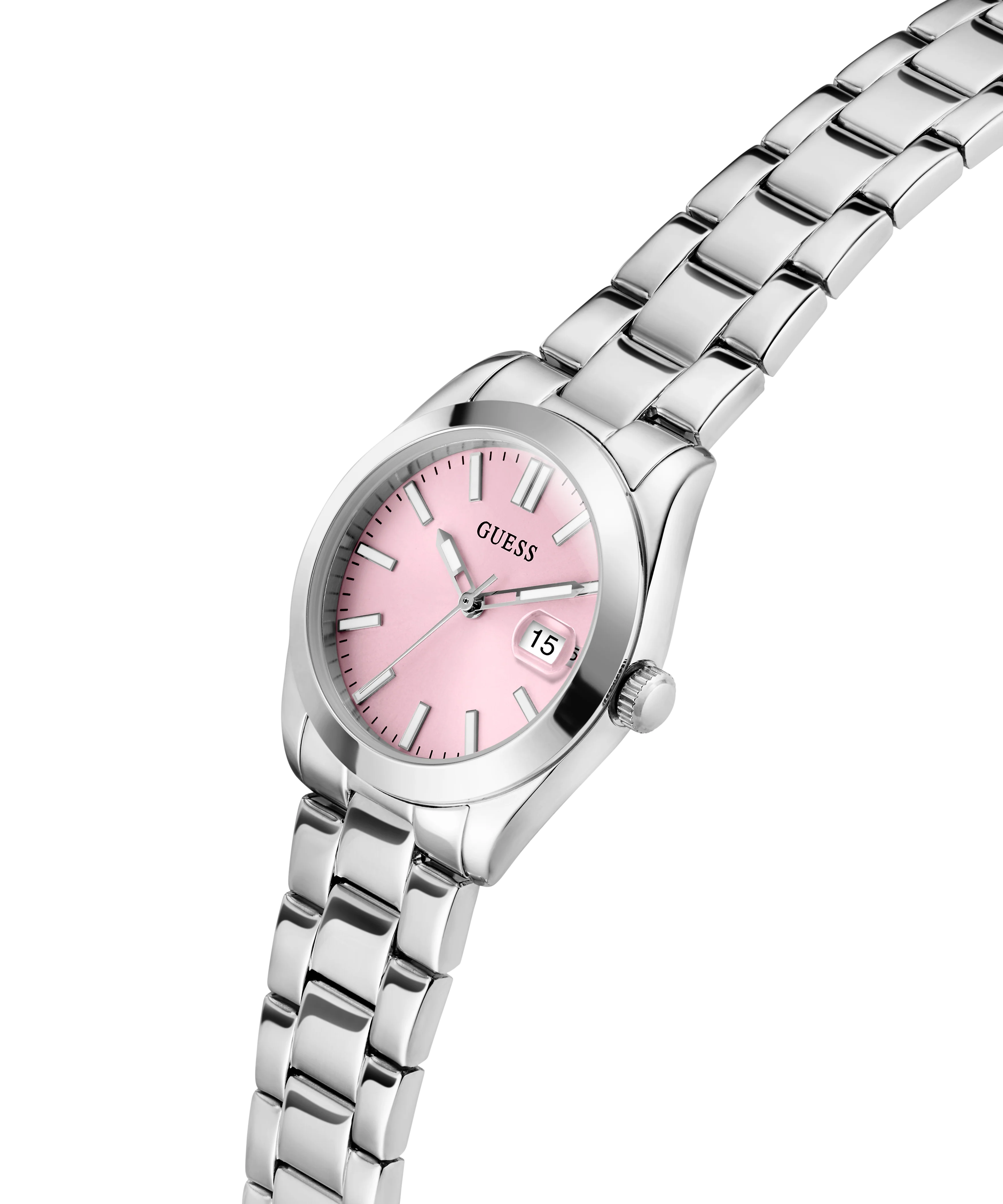 GUESS Ladies Silver Tone Date Watch - Image 3