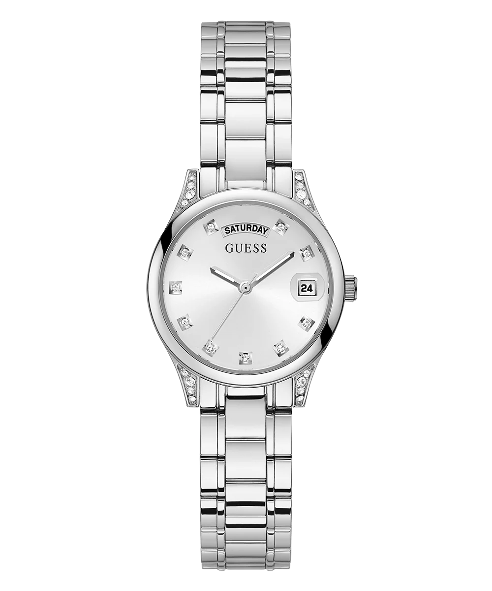GUESS Ladies Silver Tone Day/Date Watch - Image 3