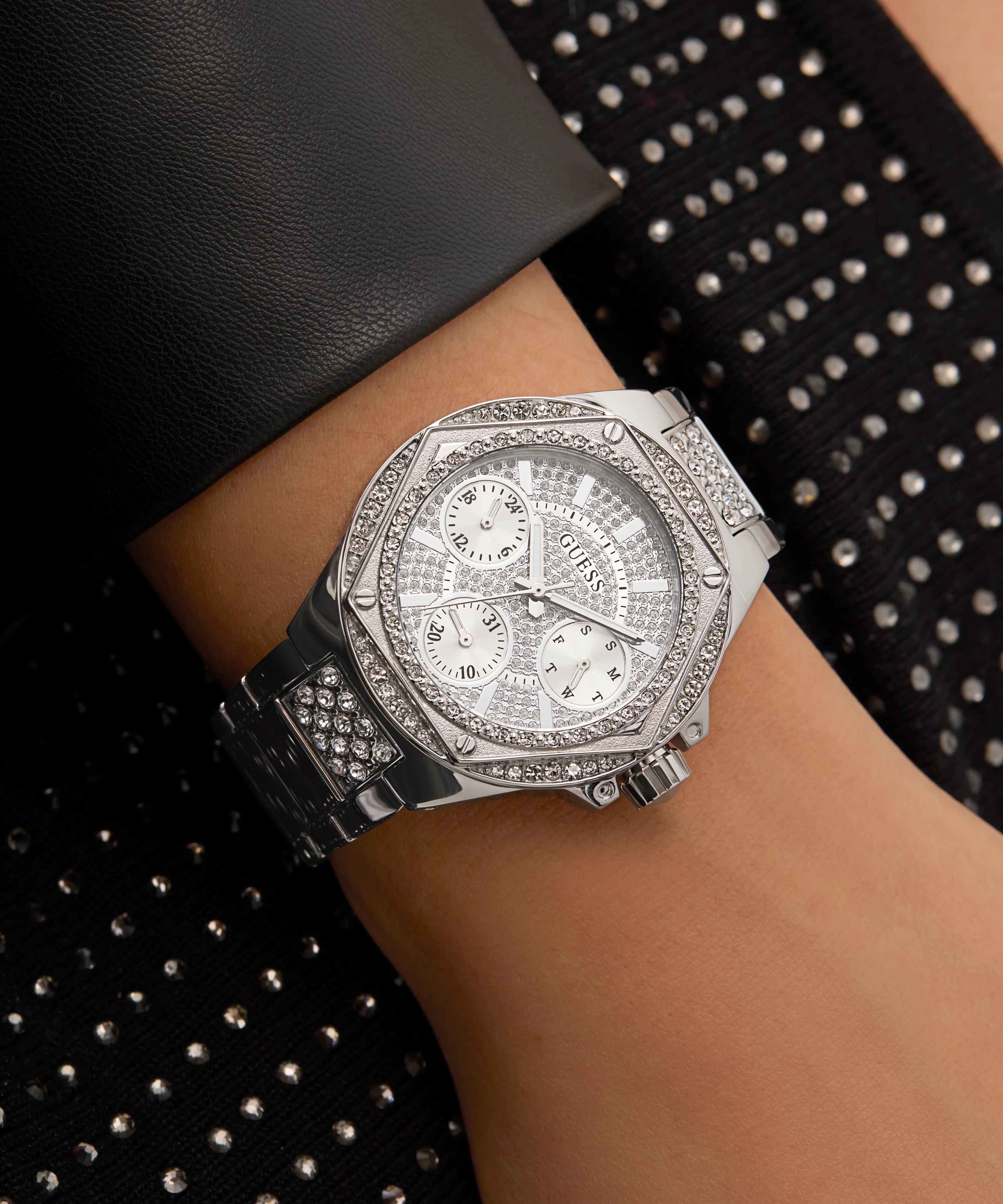 GUESS Ladies Silver Tone Multi-function Watch - Image 3