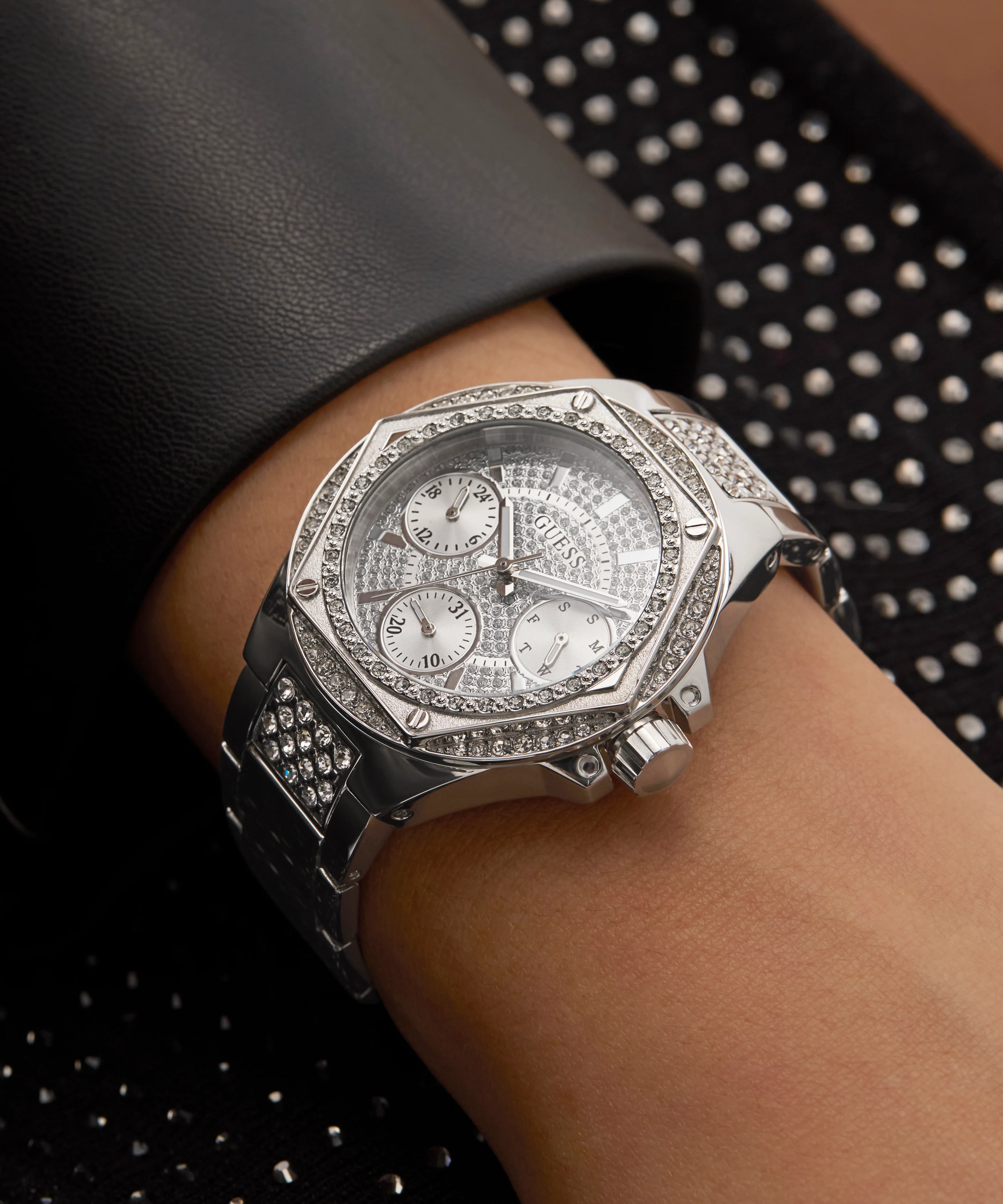 GUESS Ladies Silver Tone Multi-function Watch - Image 5