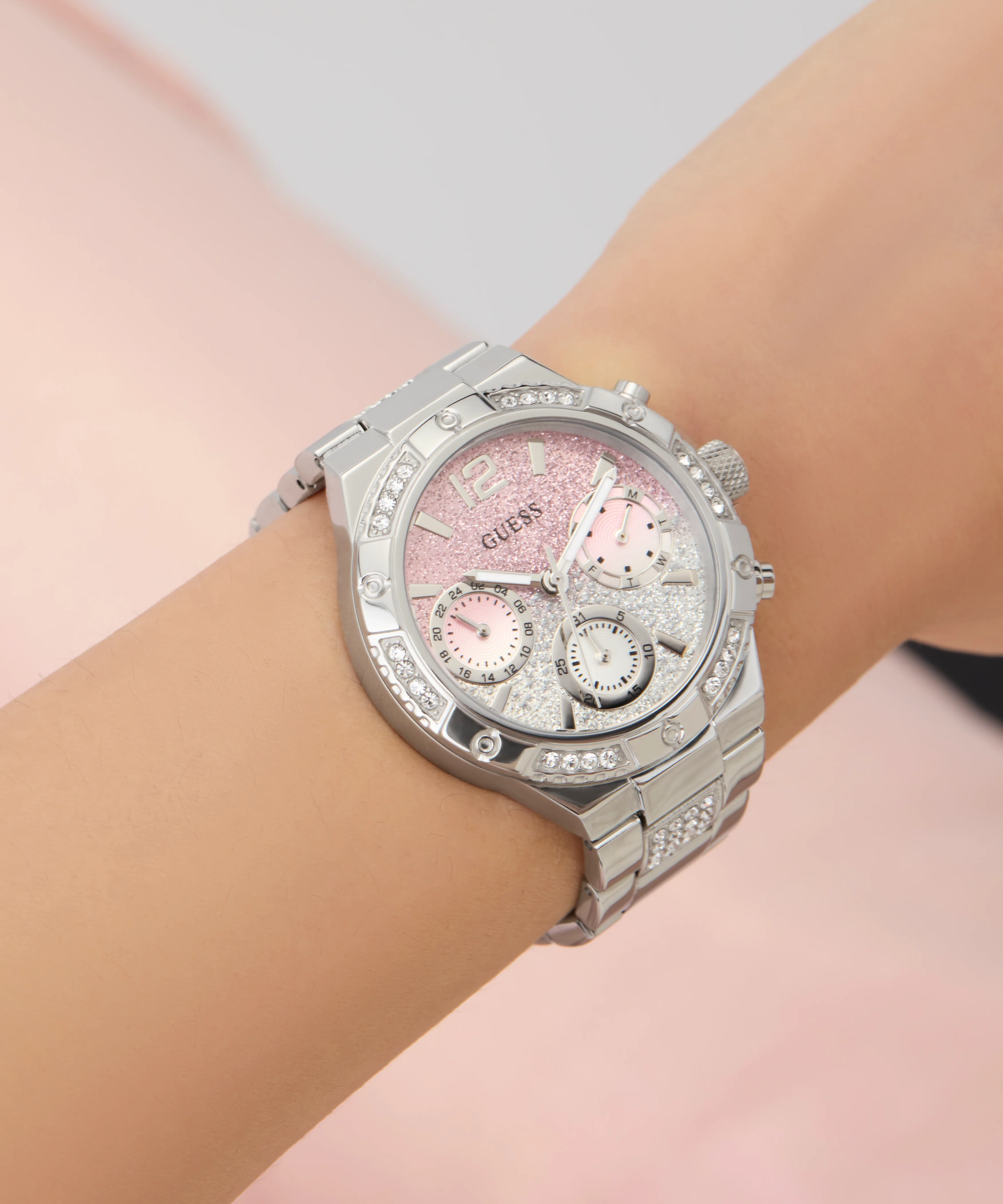 GUESS Ladies Silver Tone Multi-function Watch - Image 4