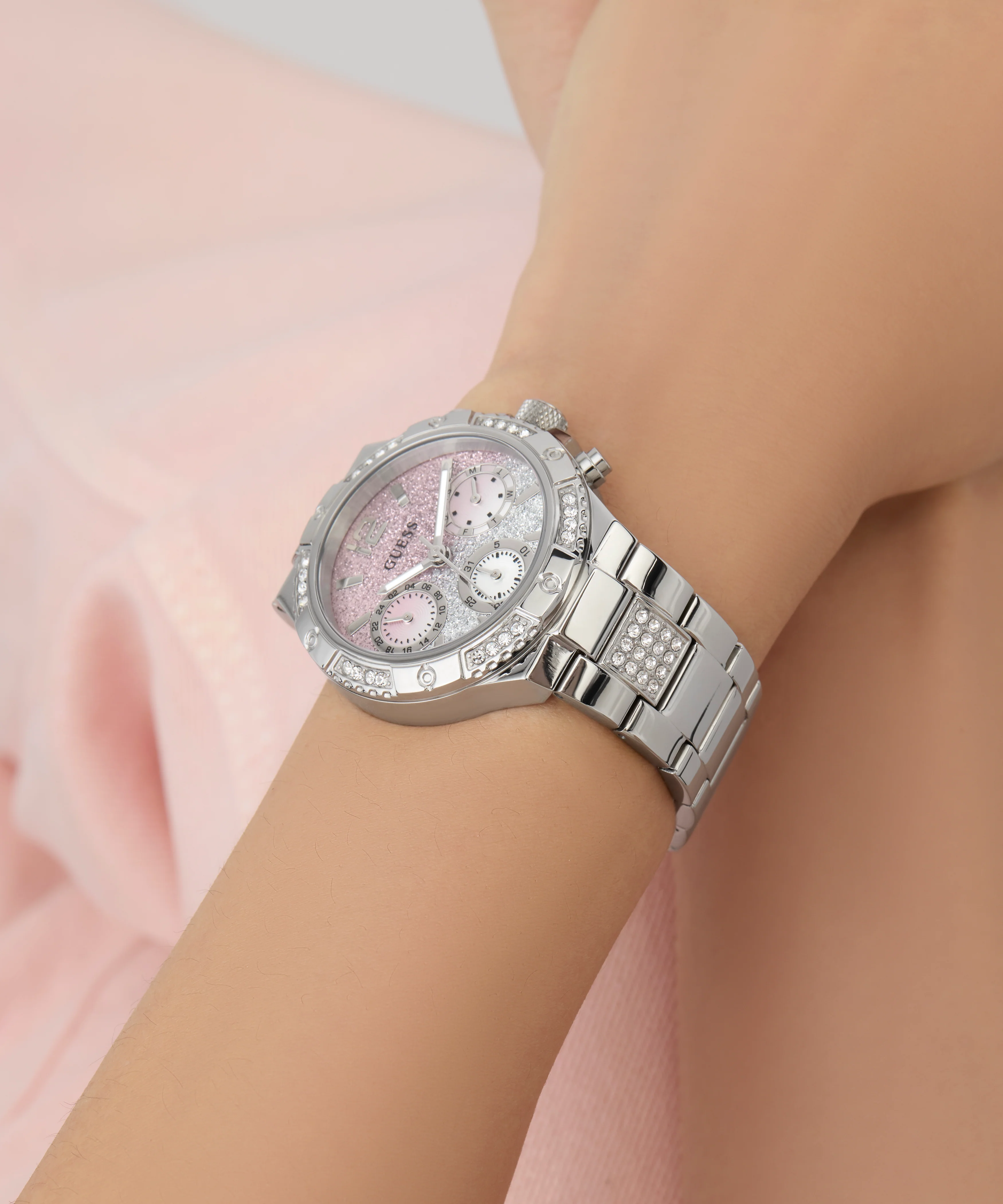 GUESS Ladies Silver Tone Multi-function Watch - Image 7