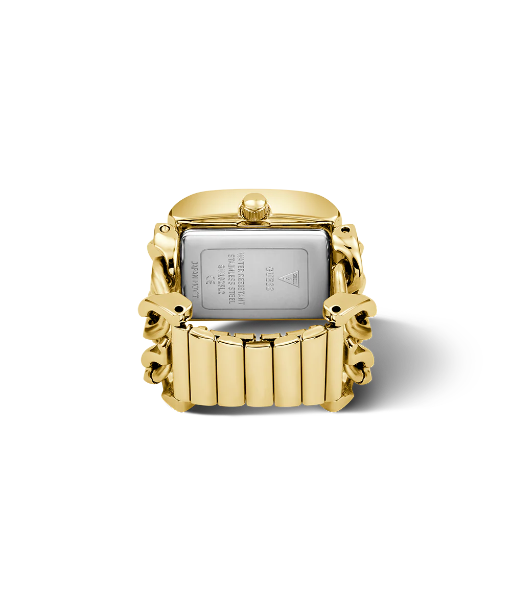 GUESS Ladies Small Mod Heavy Metal Gold Tone Analog Watch Ring - Image 7