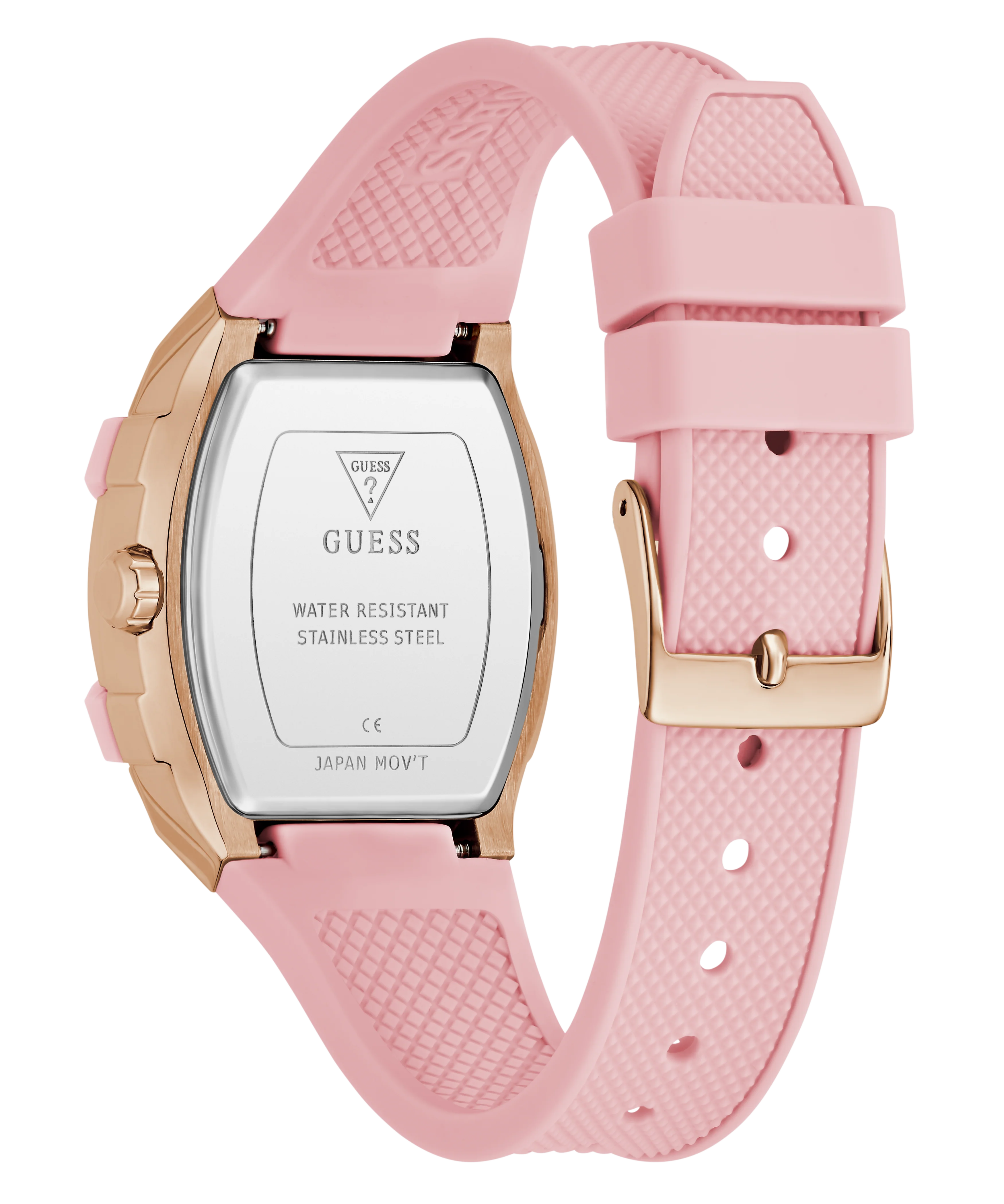 GUESS Ladies Sparkling Pink Rose Gold Tone Multi-function Watch - Image 7