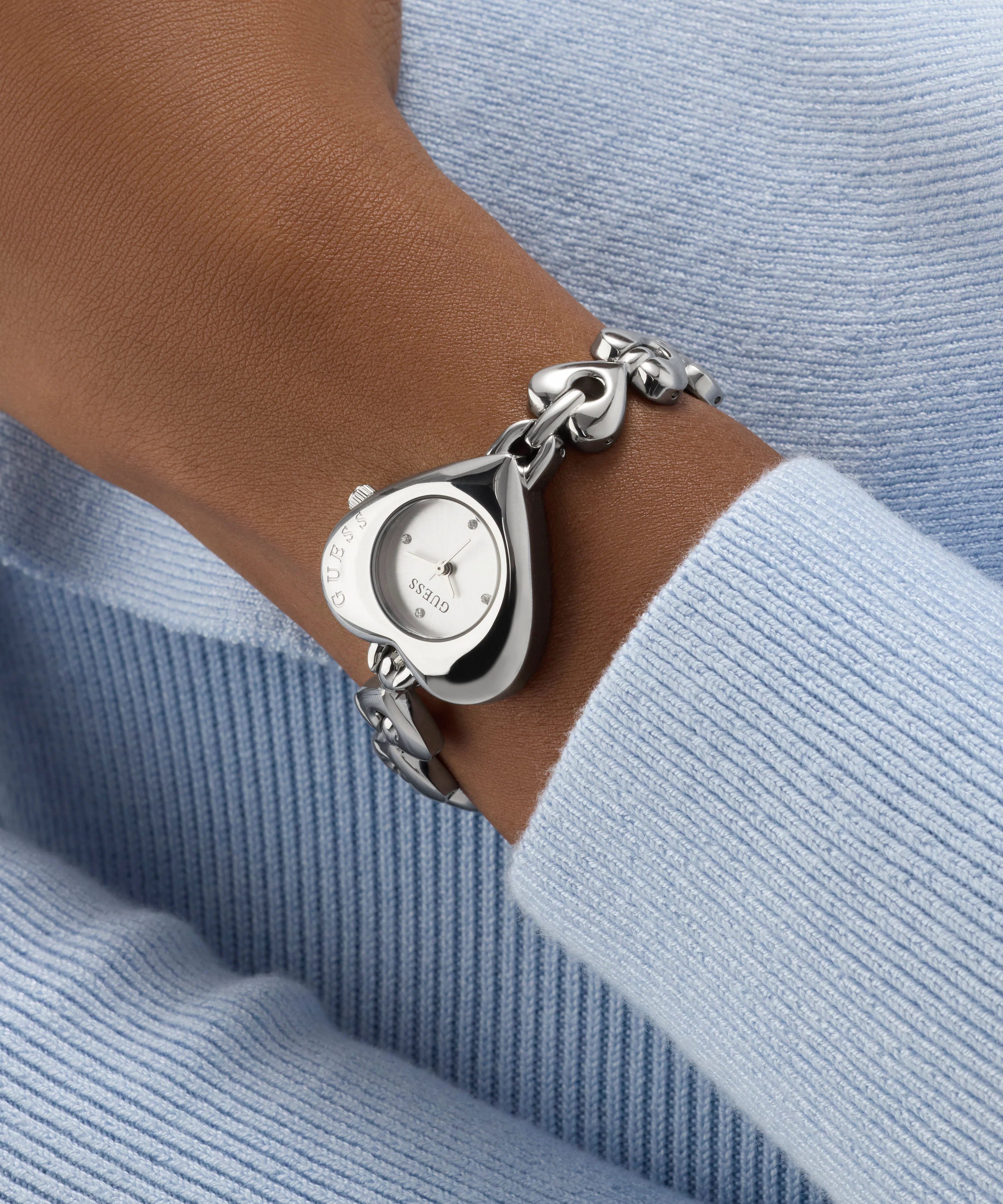 GUESS Ladies Valerie Silver Tone Analog Watch - Image 6