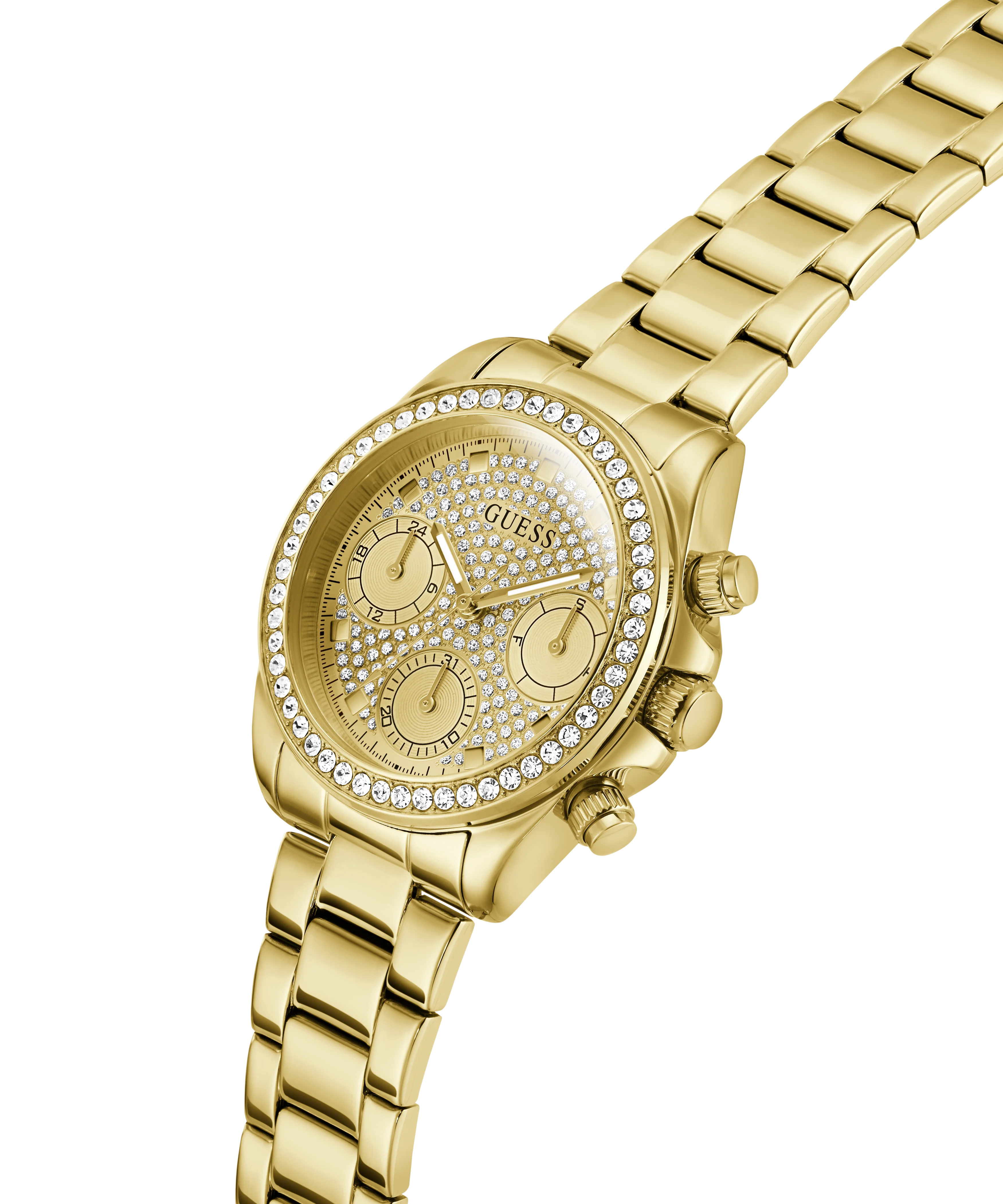 GUESS Ladies Victoria Gold Tone Multi-Function Watch - Image 2