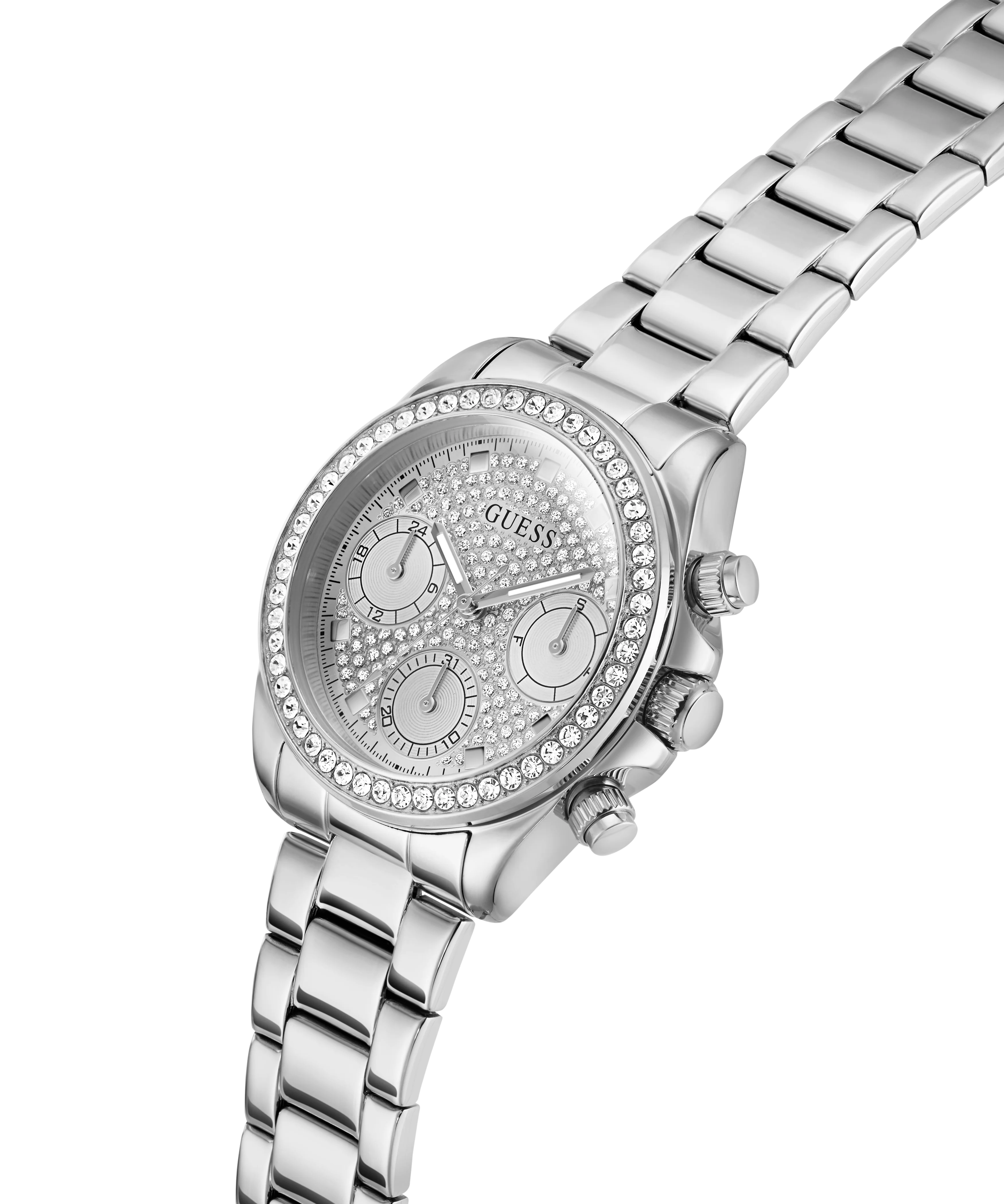 GUESS Ladies Victoria Silver Tone Analog Watch - Image 2