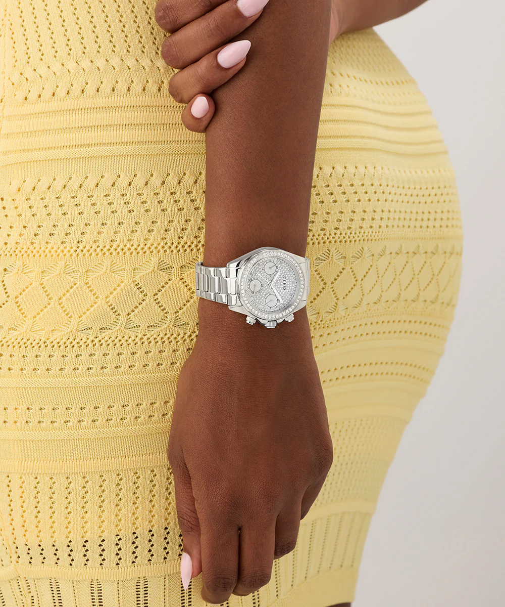 GUESS Ladies Victoria Silver Tone Analog Watch - Image 3