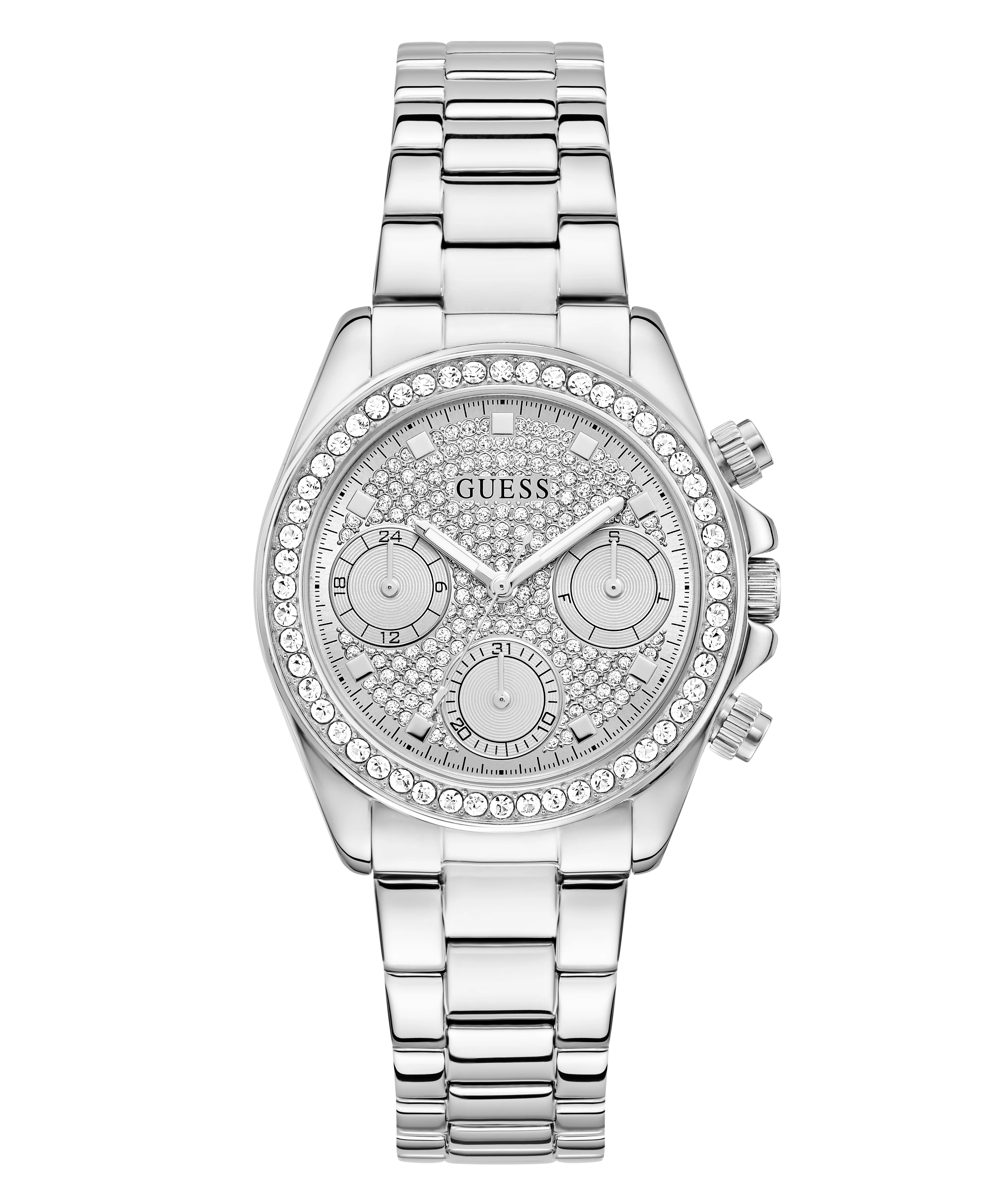 GUESS Ladies Victoria Silver Tone Analog Watch - Image 4