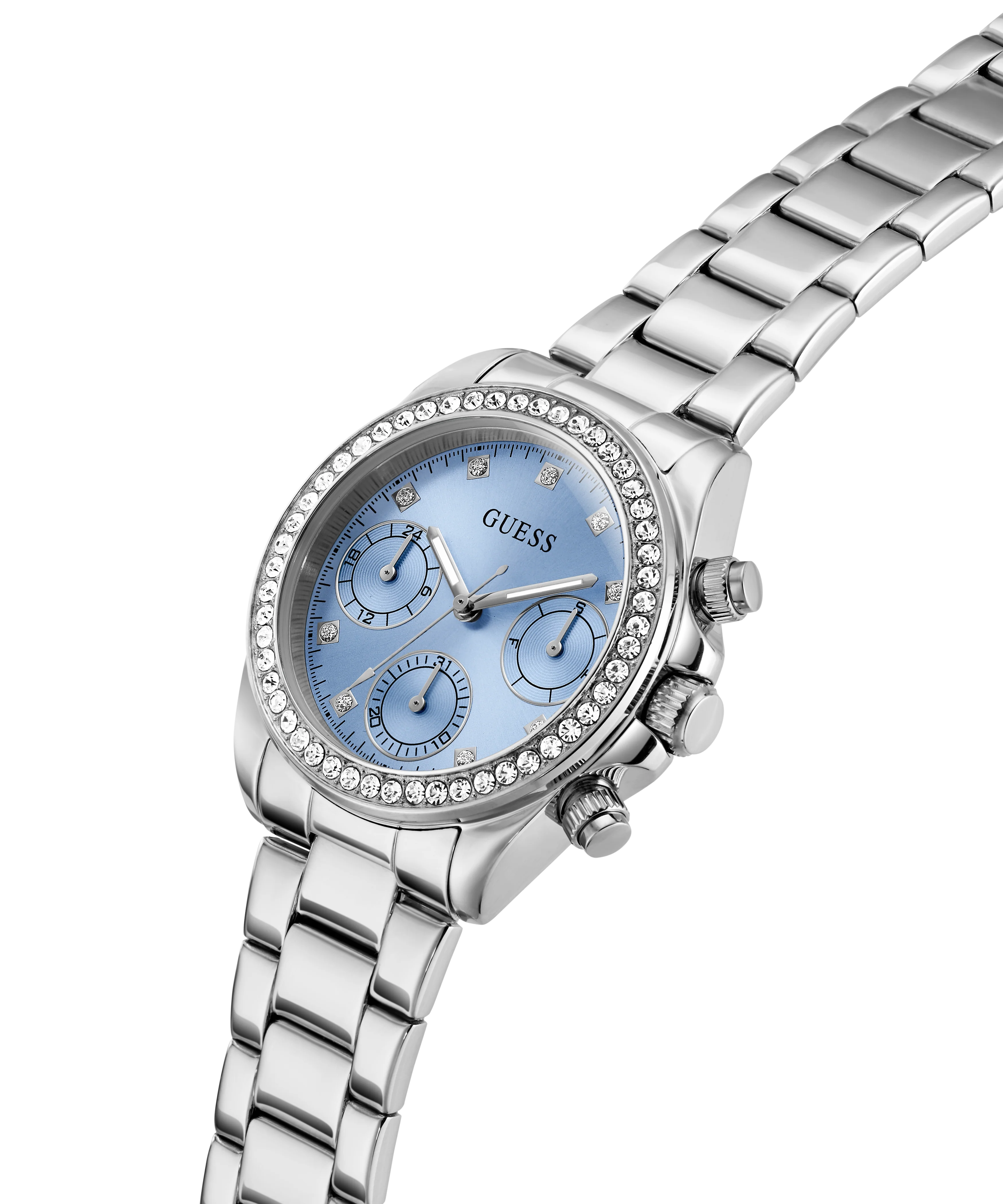 GUESS Ladies Victoria Silver Tone Multifunction Watch - Image 2