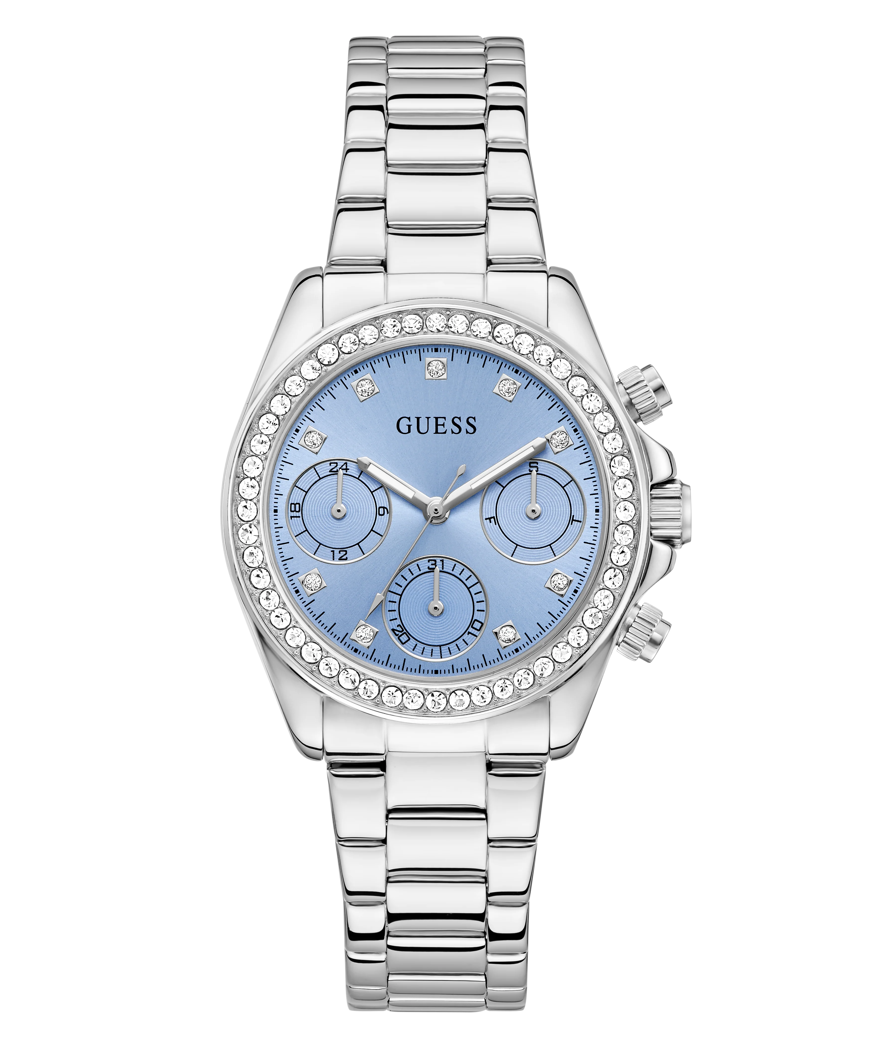 GUESS Ladies Victoria Silver Tone Multifunction Watch - Image 3