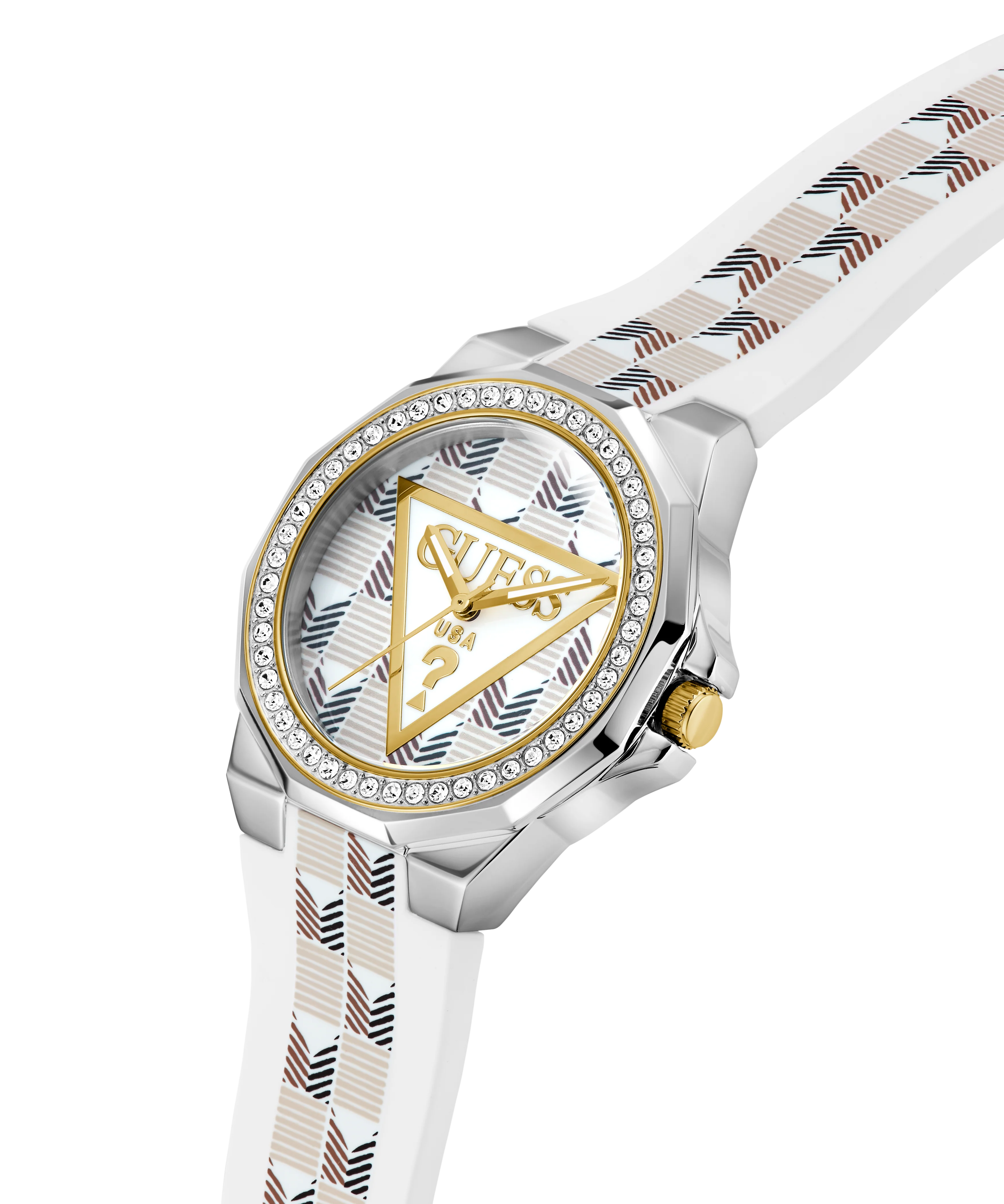 GUESS Ladies White 2-Tone Analog Watch - Image 2