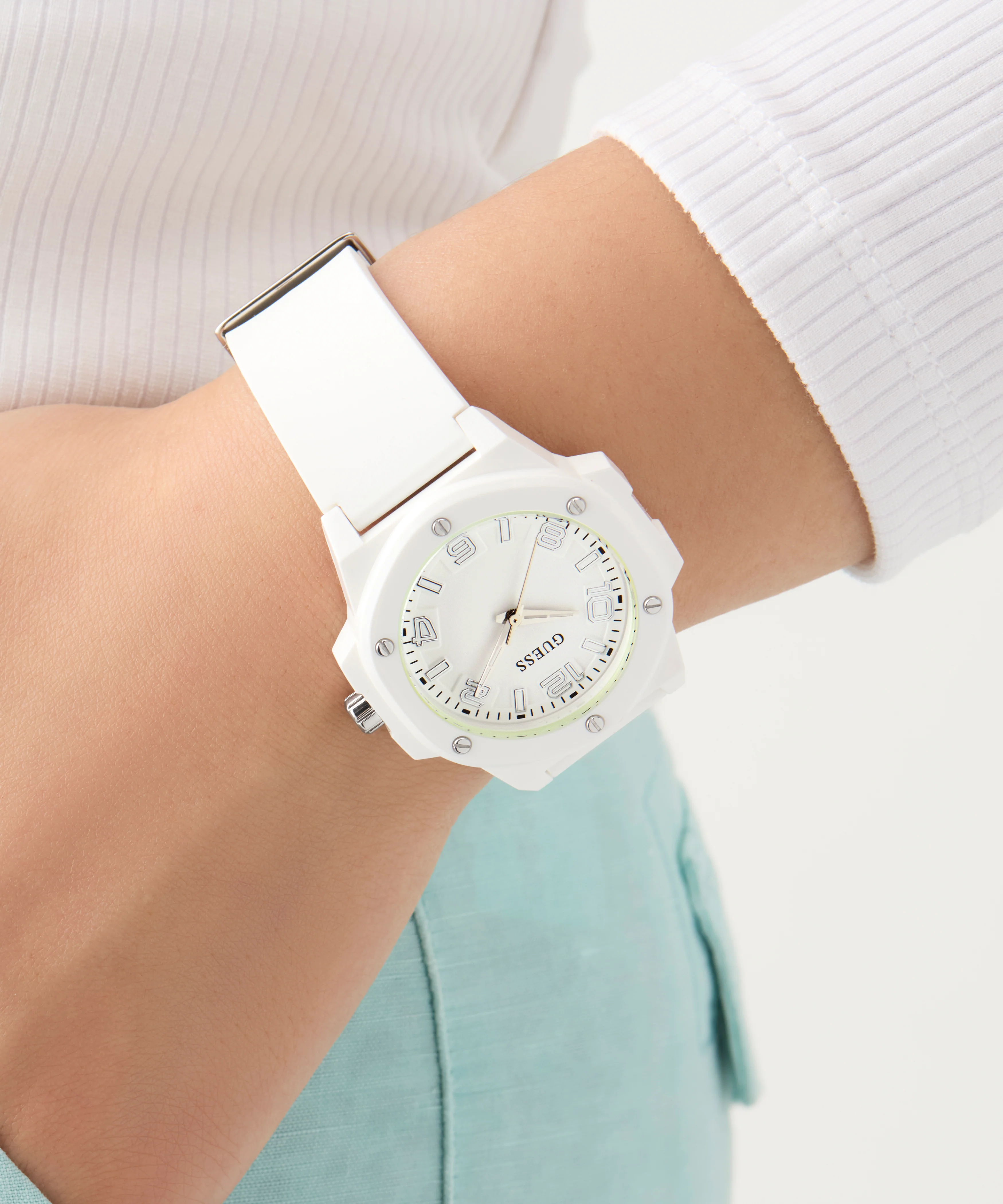 GUESS Ladies White Analog Watch - Image 3