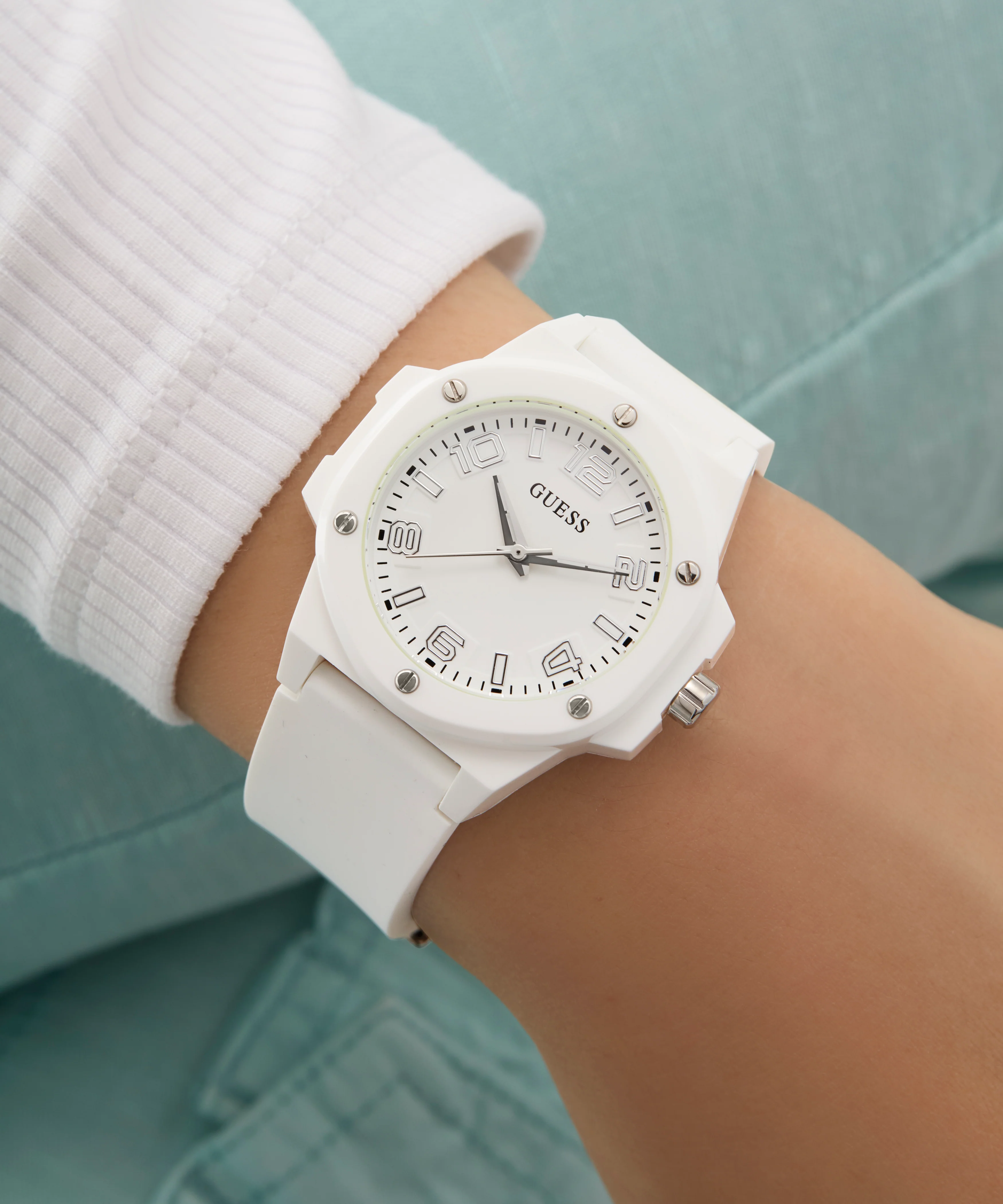 GUESS Ladies White Analog Watch - Image 6