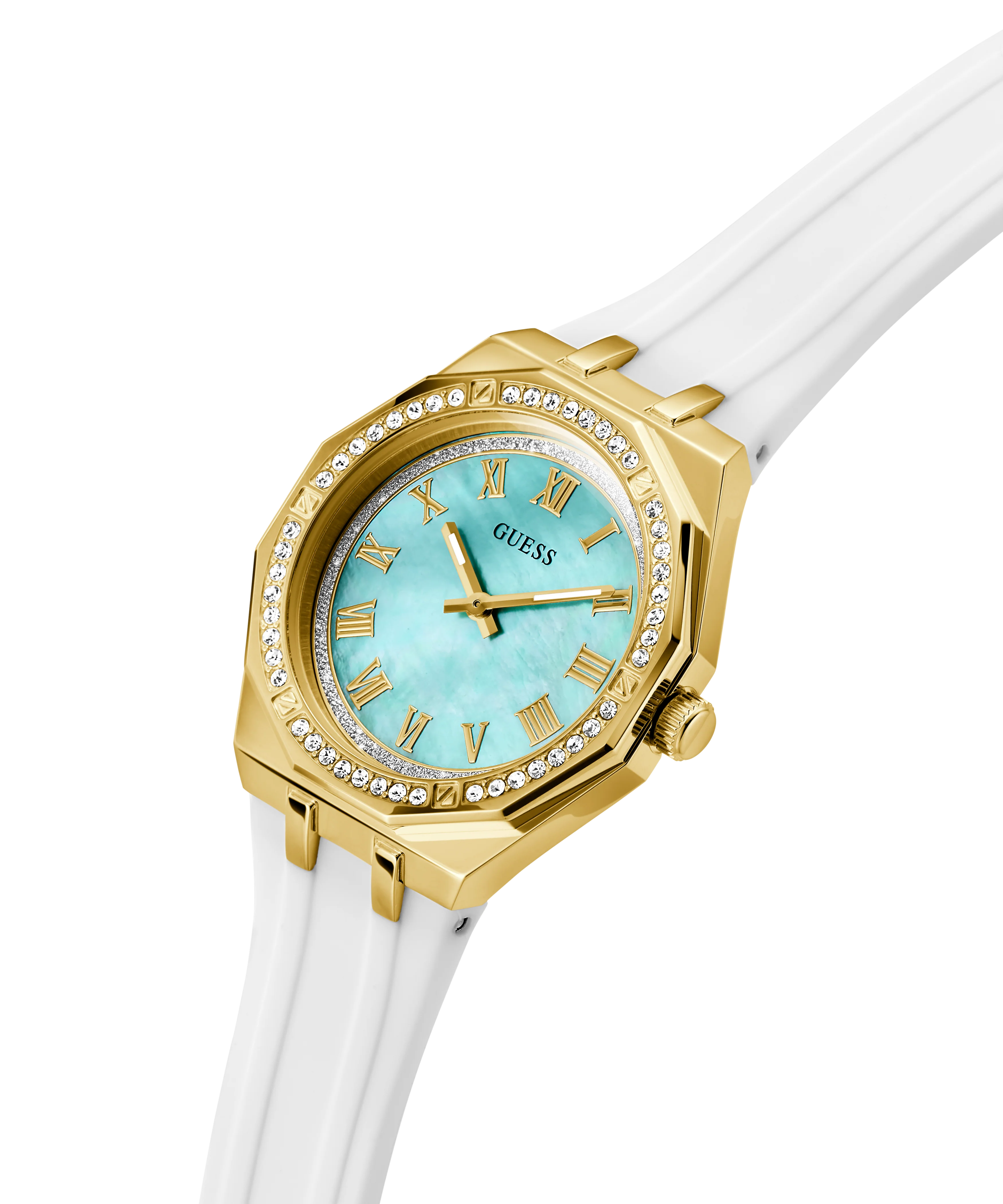 GUESS Ladies White Gold Tone Analog Watch - Image 2