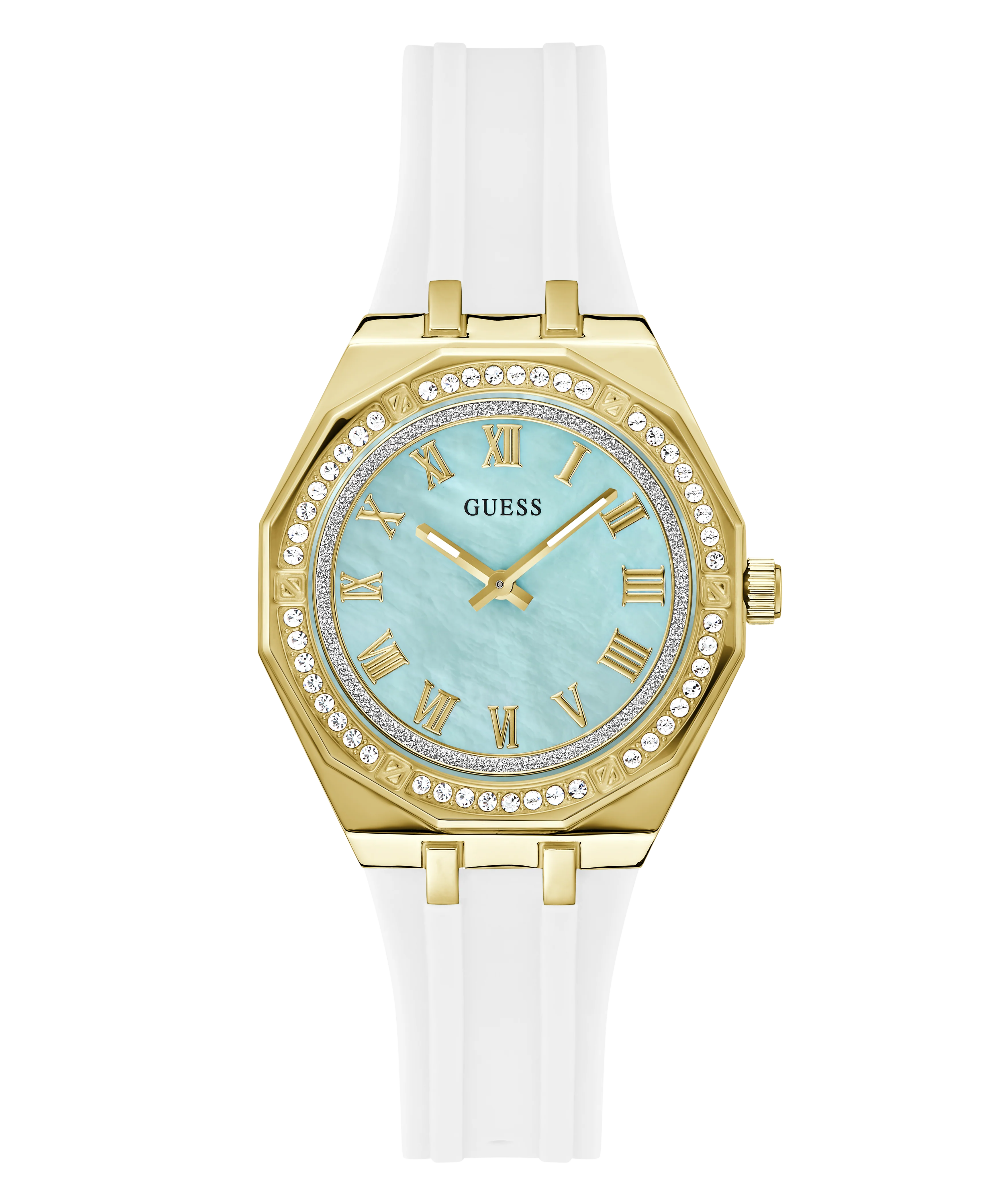 GUESS Ladies White Gold Tone Analog Watch - Image 4