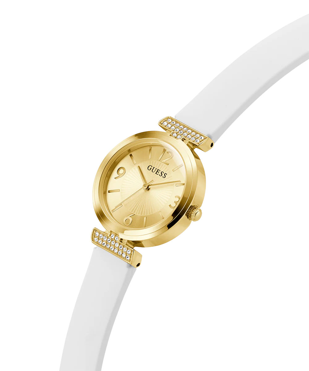 GUESS Ladies White Gold Tone Analog Watch - Image 2