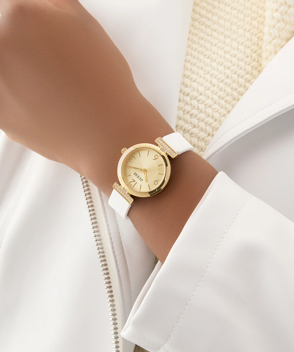GUESS Ladies White Gold Tone Analog Watch - Image 3