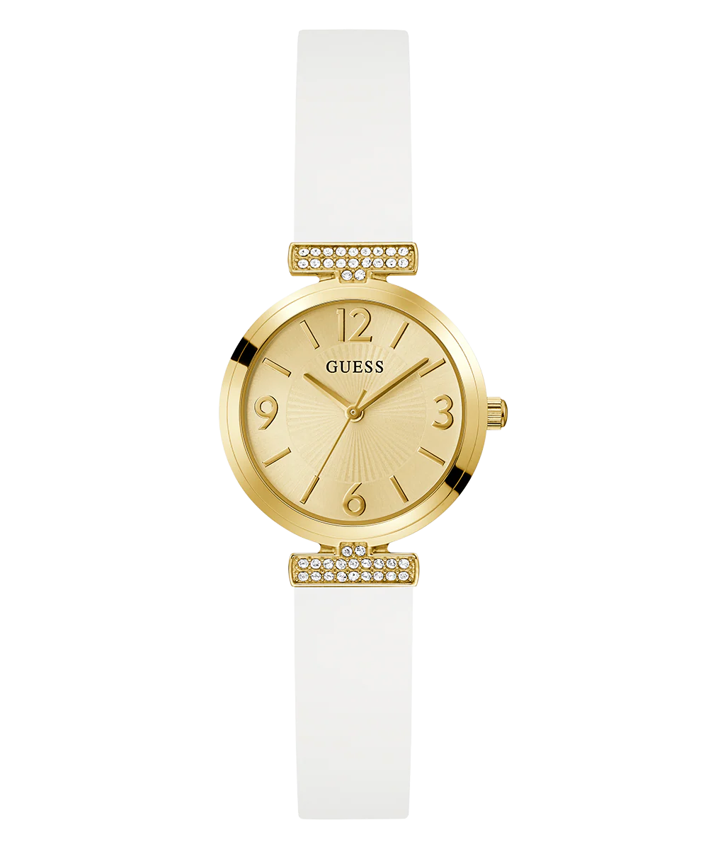 GUESS Ladies White Gold Tone Analog Watch - Image 4