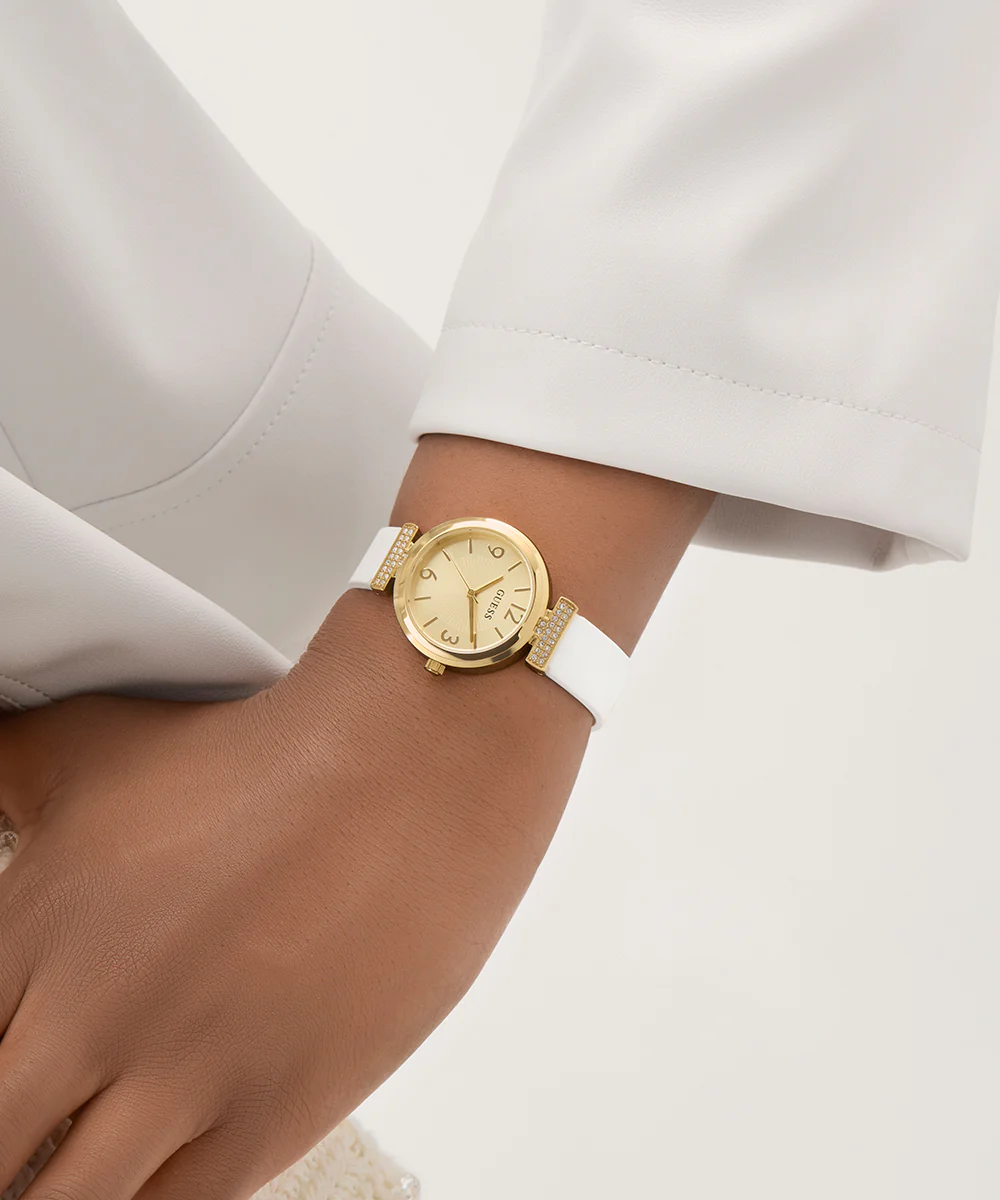 GUESS Ladies White Gold Tone Analog Watch - Image 6