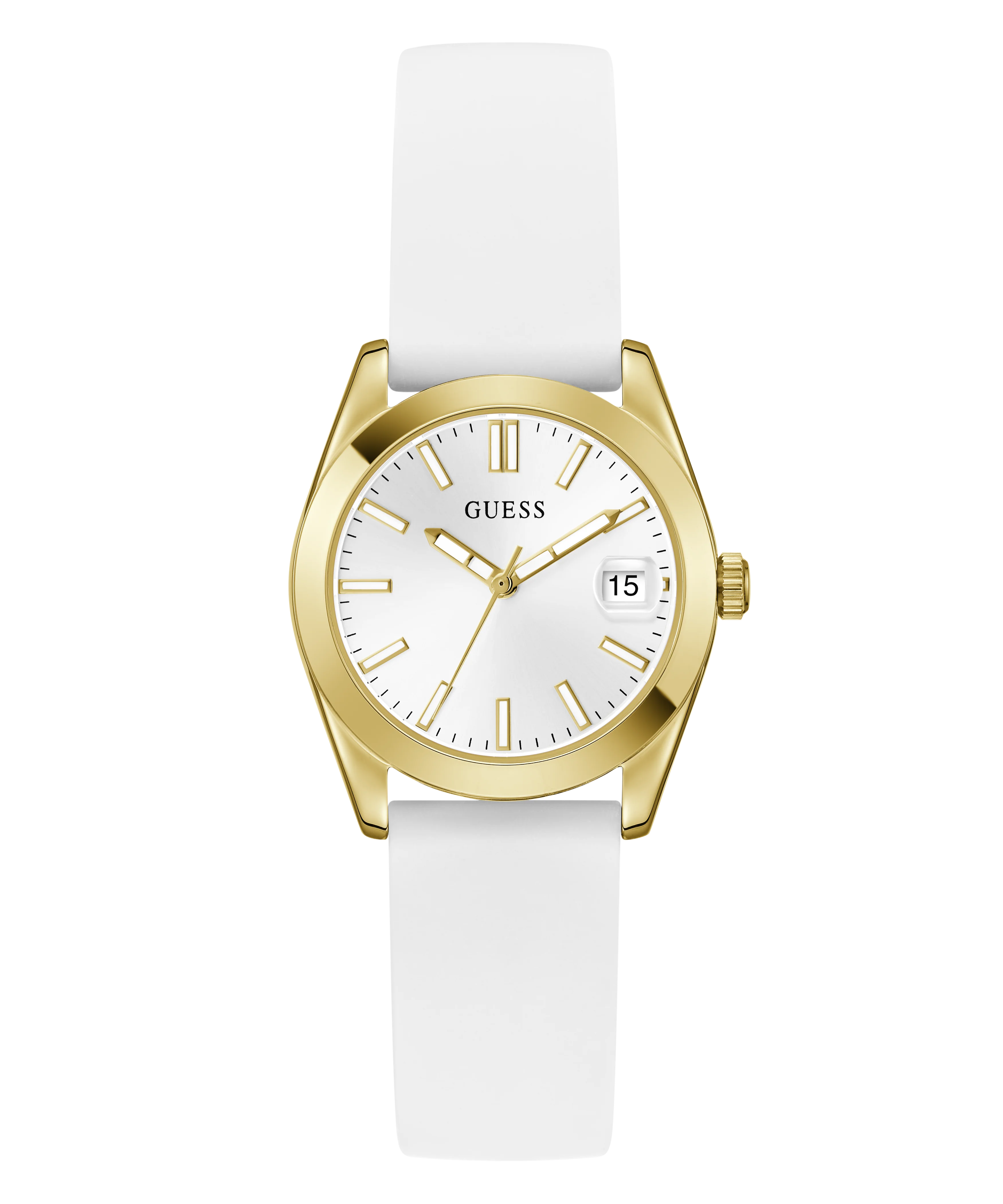 GUESS Ladies White Gold Tone Analog Watch - Image 4