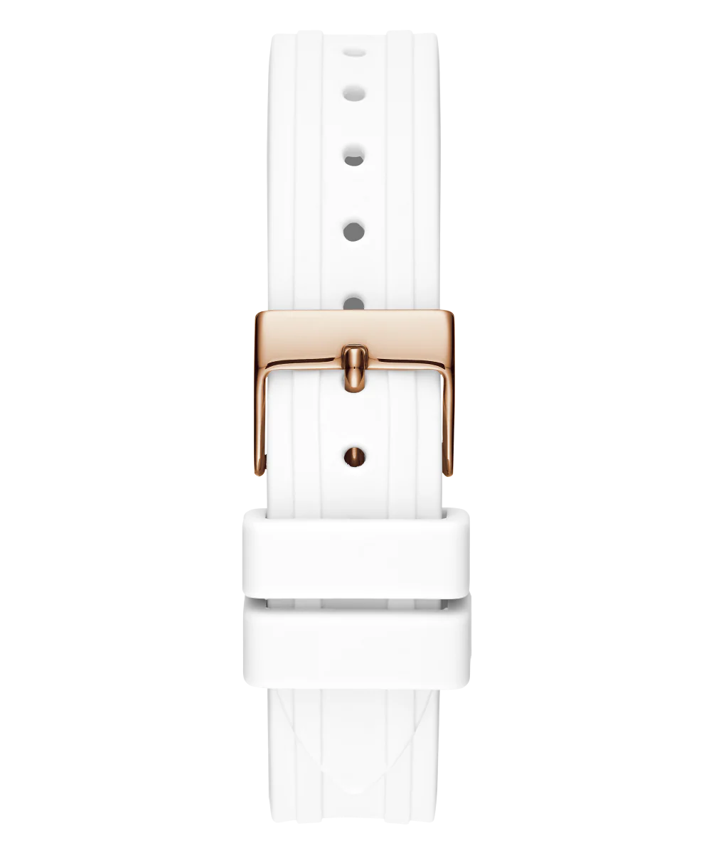 GUESS Ladies White Rose Gold Tone Analog Watch - Image 5