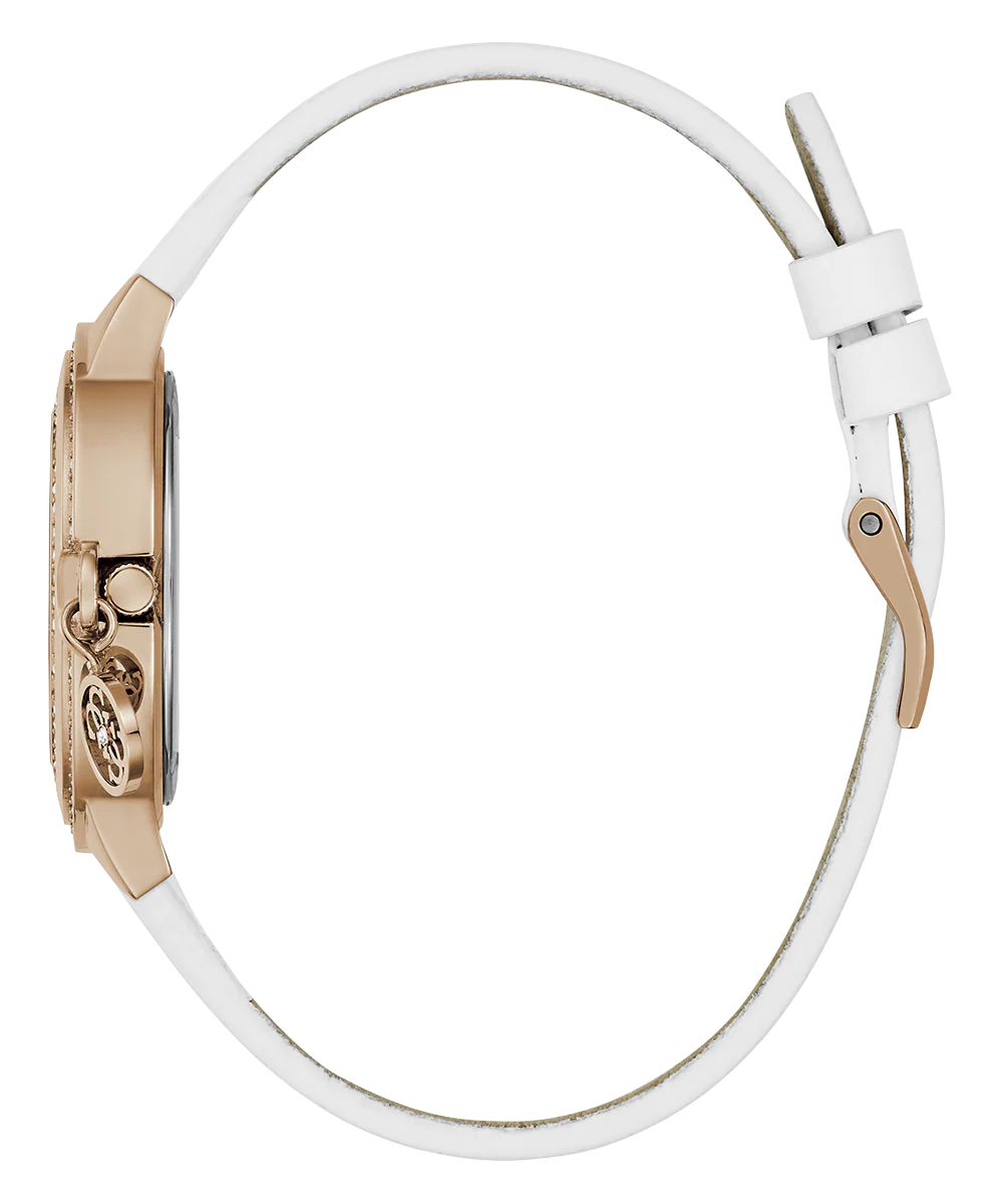 GUESS Ladies White Rose Gold Tone Analog Watch - Image 4