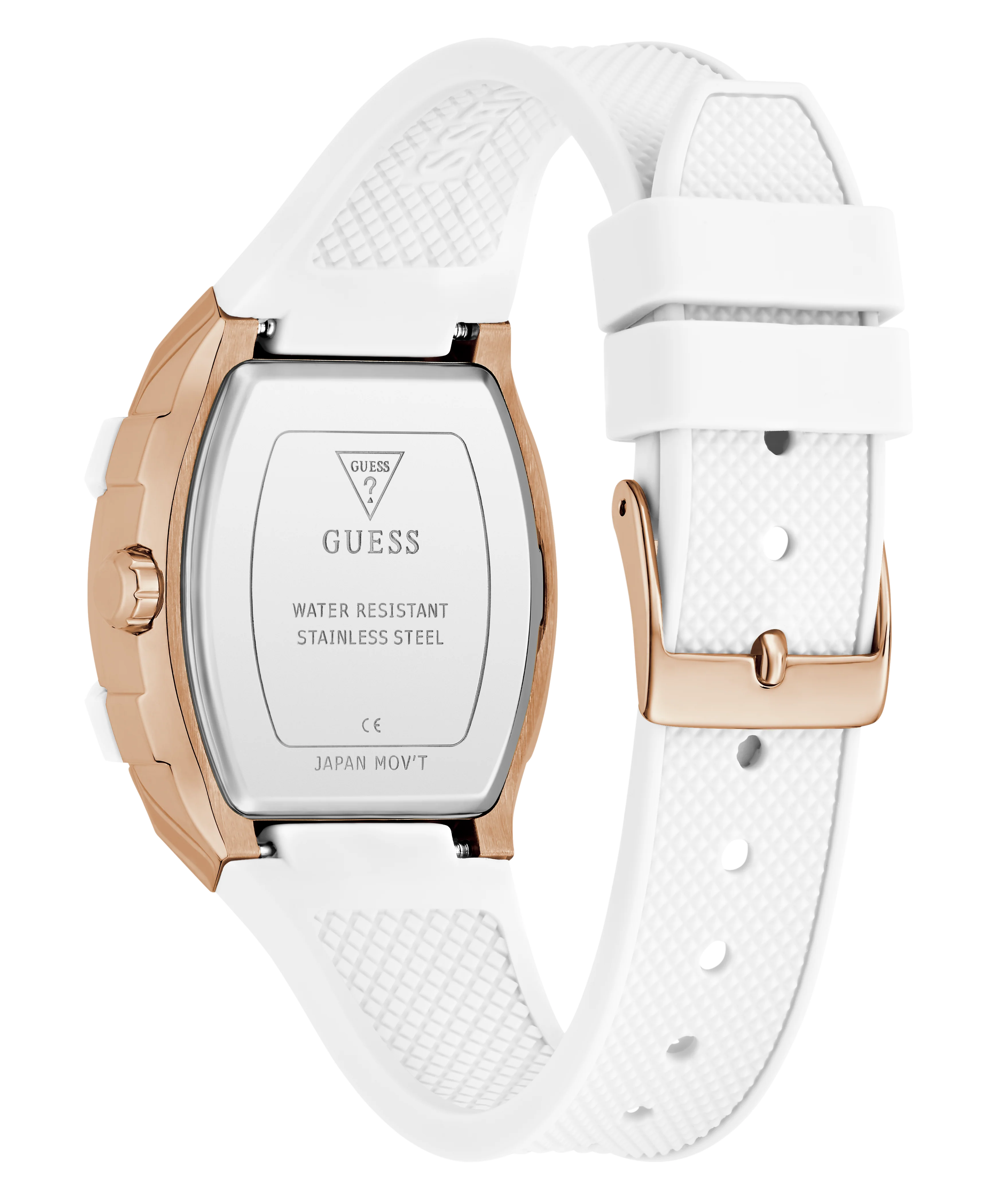 GUESS Ladies White Rose Gold Tone Analog Watch - Image 7