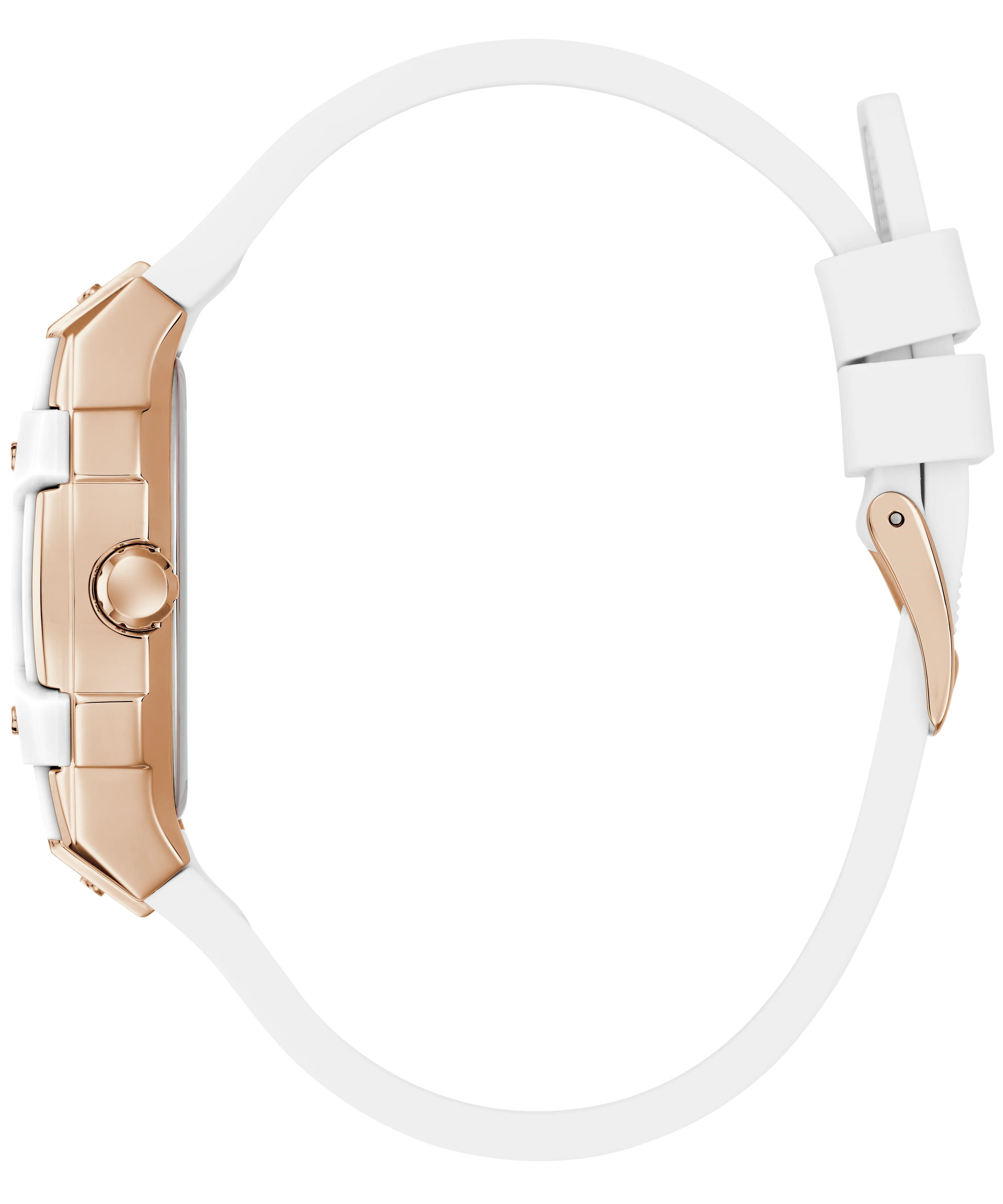 GUESS Ladies White Rose Gold Tone Analog Watch - Image 8