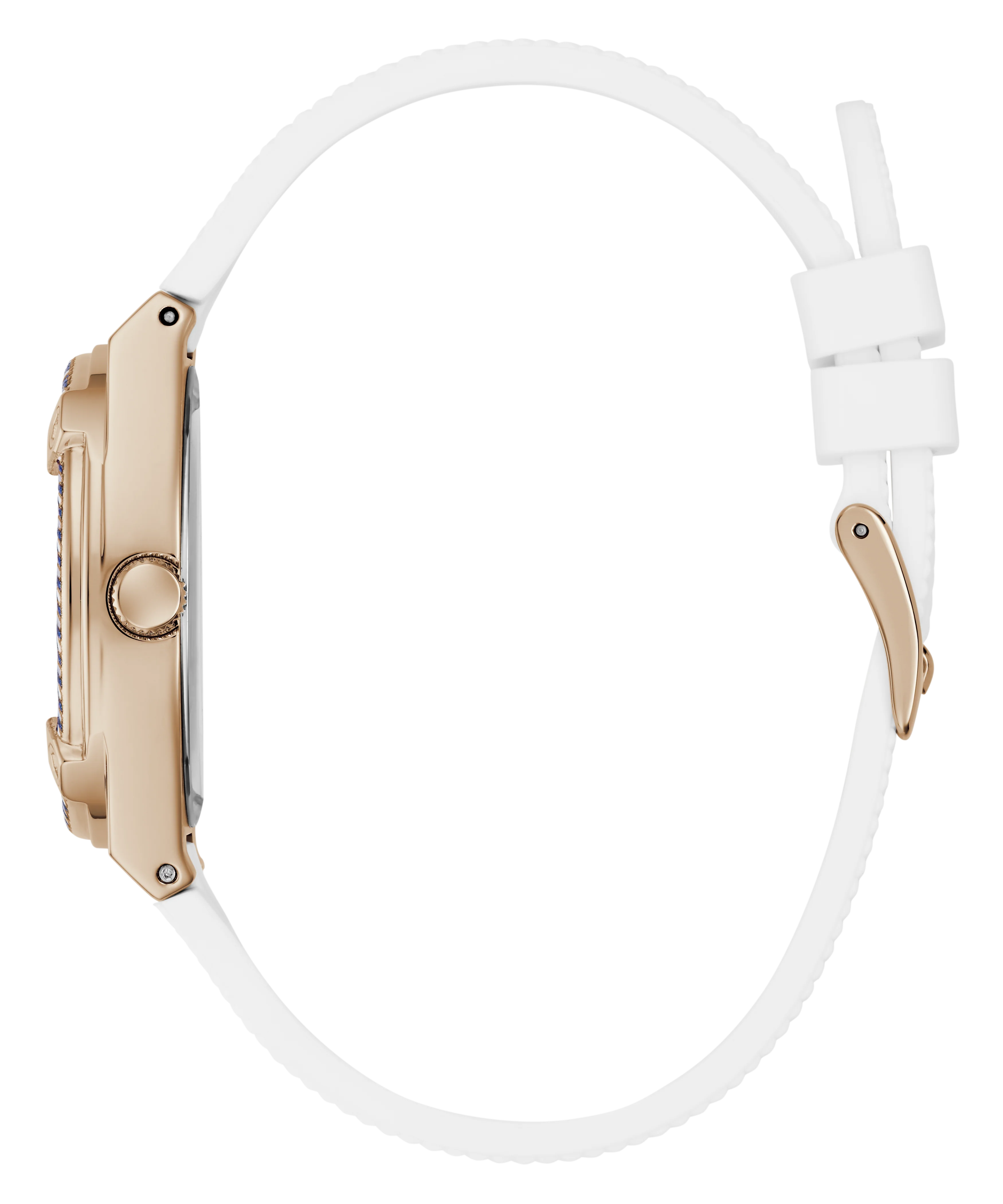 GUESS Ladies White Rose Gold Tone Analog Watch - Image 8