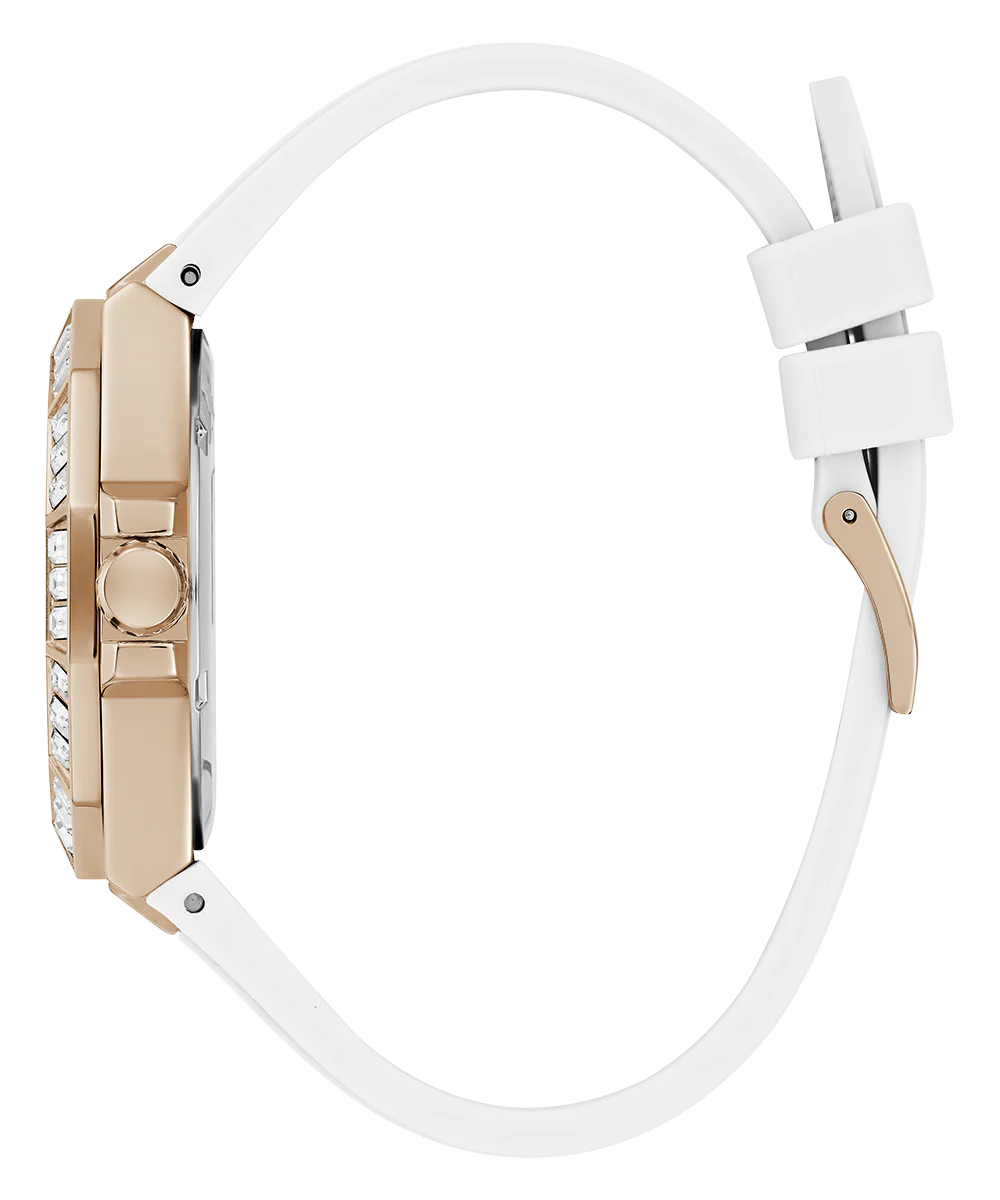 GUESS Ladies White Rose Gold Tone Multi-function Watch - Image 8