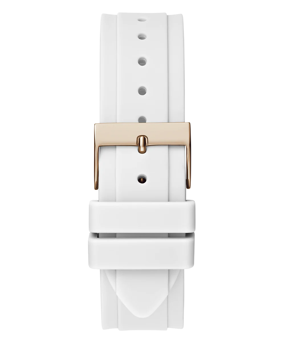 GUESS Ladies White Rose Gold Tone Multi-function Watch - Image 9