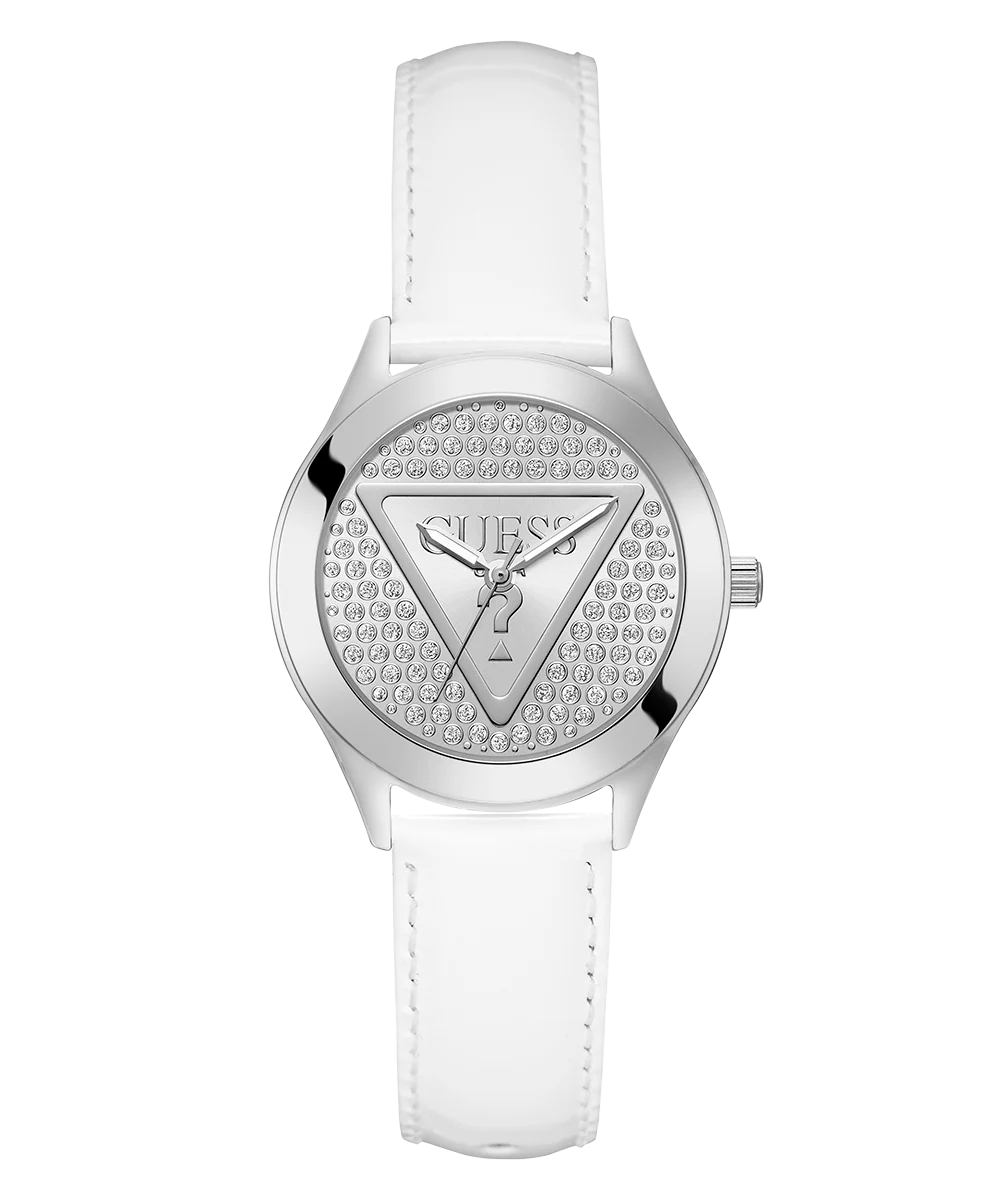 GUESS Ladies White Silver Tone Analog Watch - Image 5