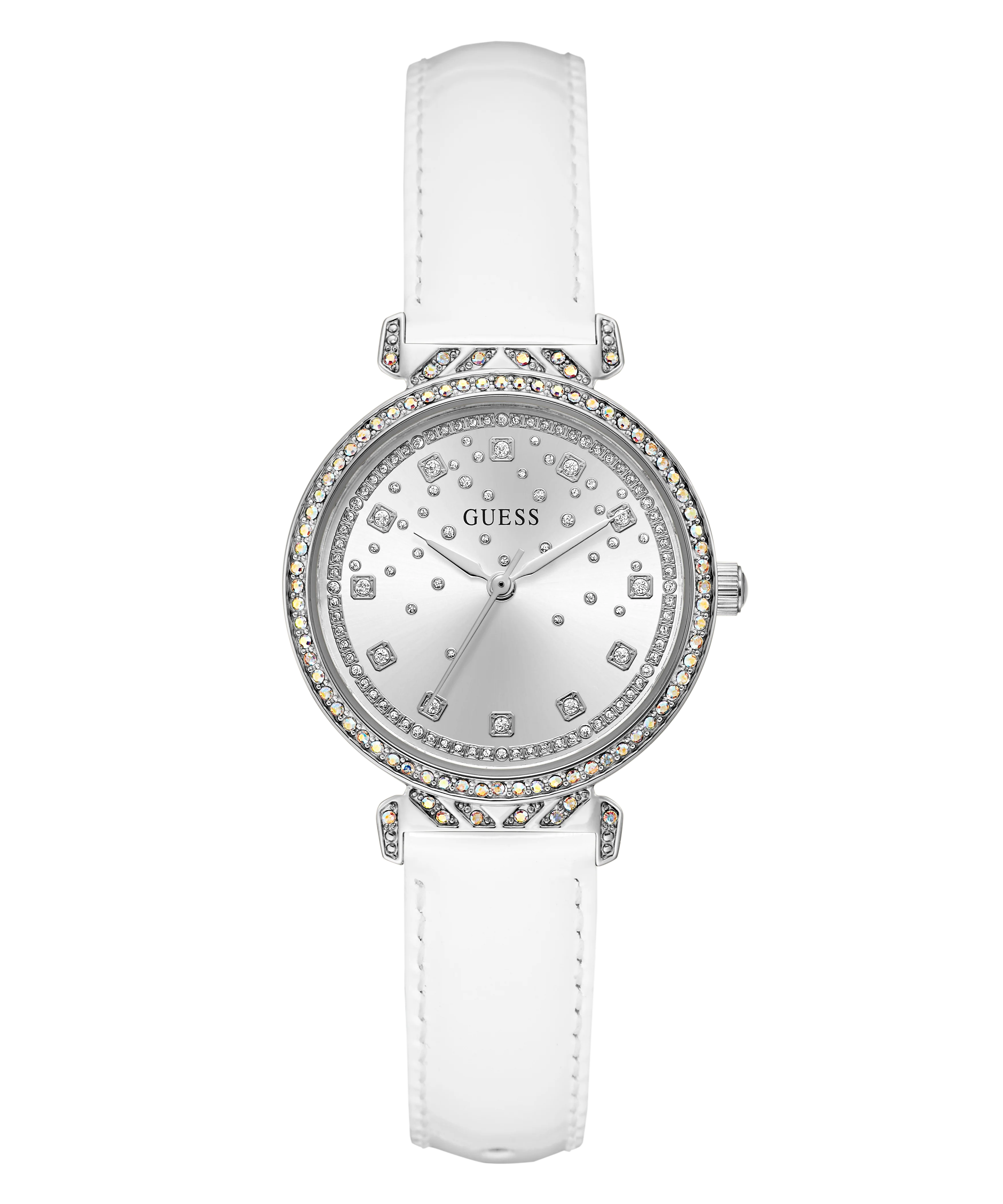 GUESS Ladies White Silver Tone Analog Watch - Image 4