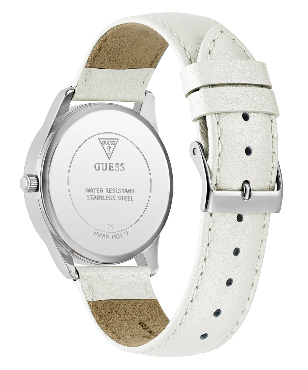 GUESS Ladies White Silver Tone Analog Watch - Image 7