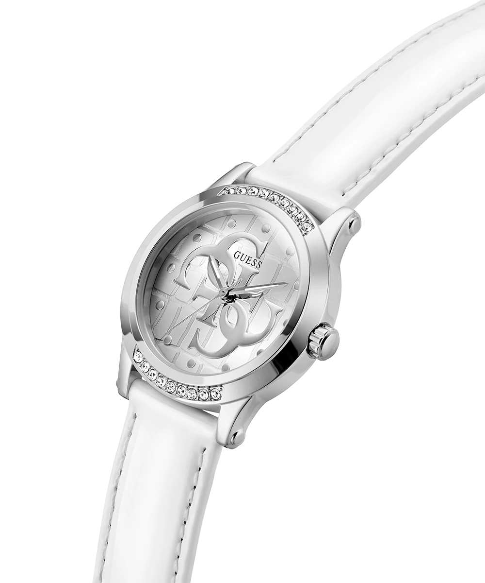 GUESS Ladies White Silver Tone Analog Watch - Image 2