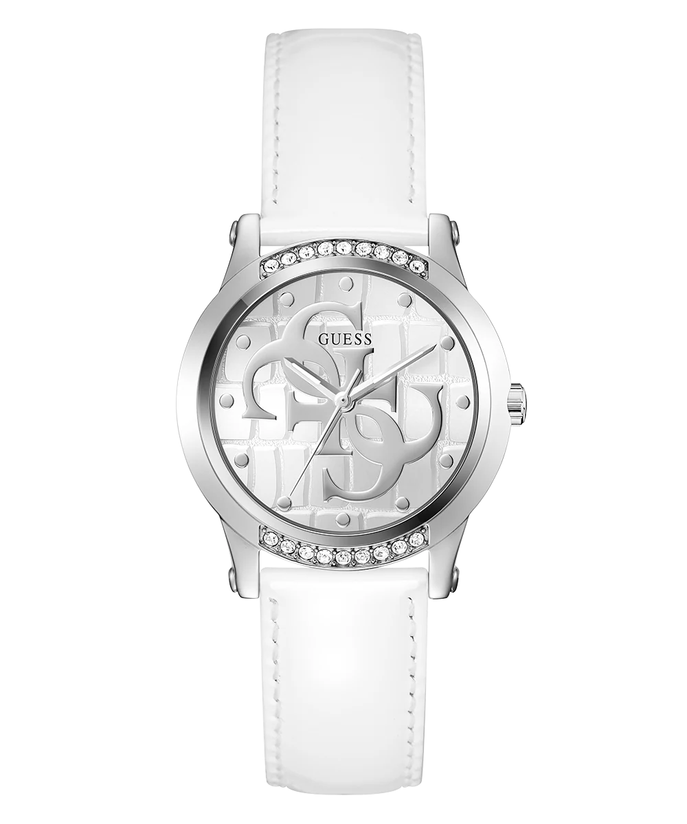 GUESS Ladies White Silver Tone Analog Watch - Image 4